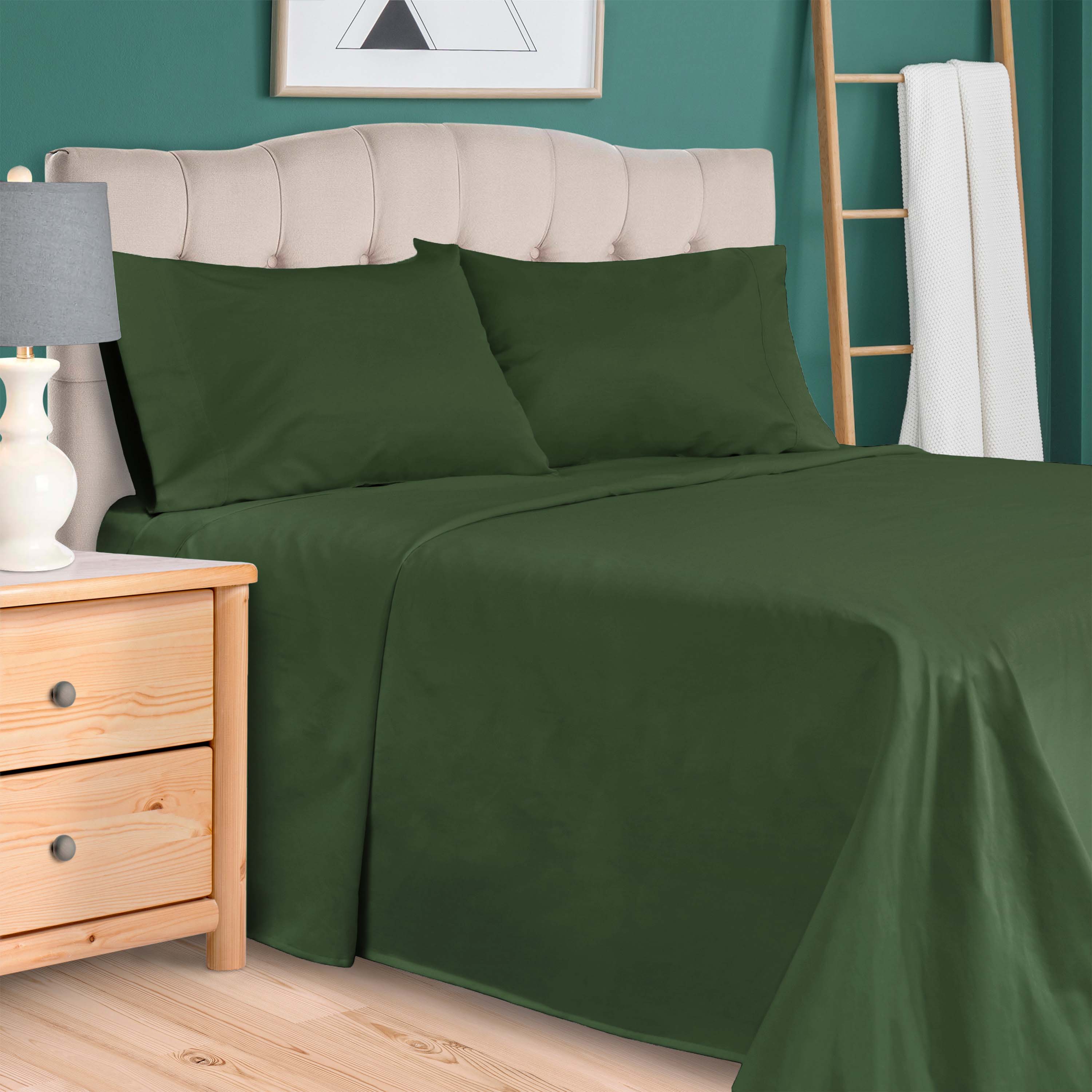 Premium 100% Egyptian Cotton 300 Thread Count Bed Sheet Set - Queen Size, 4-Piece (Flat Sheet, Fitted Sheet, 2 Pillowcases) - Soft, Breathable & Wrinkle-Resistant for Ultimate Comfort - Perfect for Luxury Hotels, Master Bedrooms & Guest Rooms