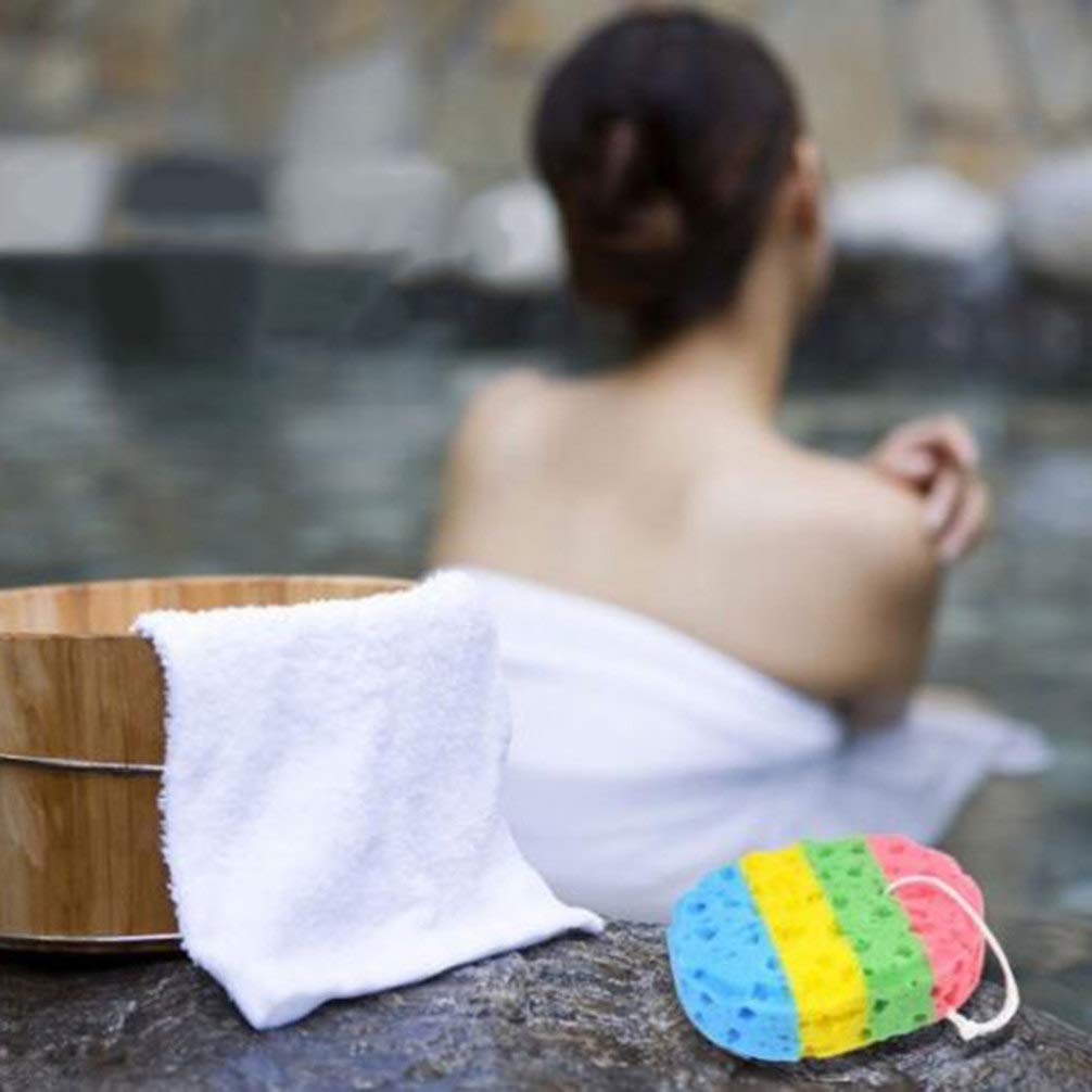**Lurrose Soft Oval Seaweed Bath Sponges (2-Pack) - Exfoliating Body Scrubber for Shower, Sensitive Skin & Kombu Spa Experience**    *(Perfect for Gentle Exfoliation, Deep Cleansing & Relaxing Bath Time)*