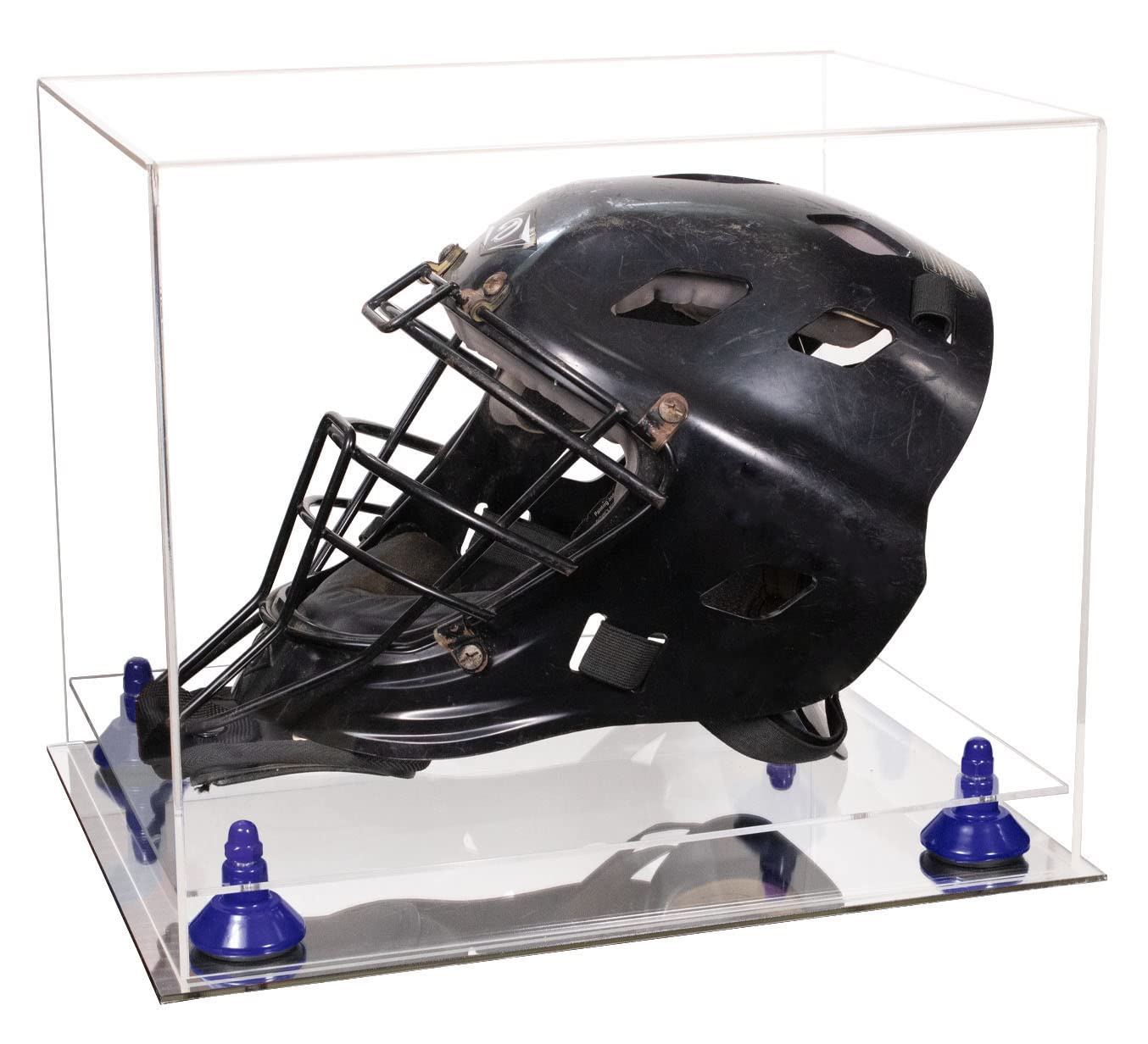 Acrylic Hockey Goalie Helmet Display Case - Clear Protective Showcase for Collectible Catcher Masks - Perfect for Sports Memorabilia, Man Cave Decor & Trophy Room Display