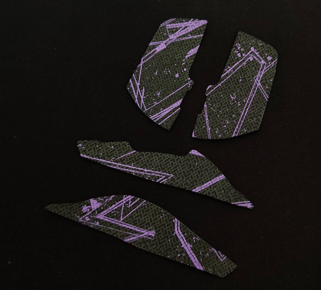 BT.L Mouse Grip for Glorious Model O - Black & Purple Non-Slip Gaming Grip Tape | Perfect for FPS, MOBA & Esports Gaming | Enhances Control & Comfort During Long Gaming Sessions