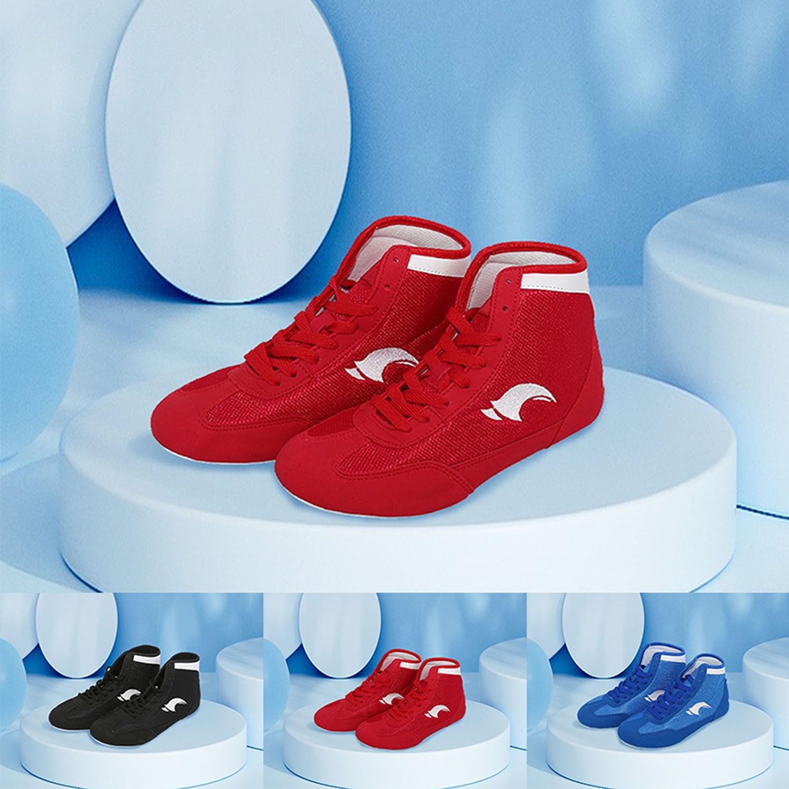 Kids Boxing Shoes - High Top Wrestling Shoes for Boys & Girls, Sports Training & Competition Fitness Boots for Men - Perfect for Boxing, Martial Arts, and Gym Workouts