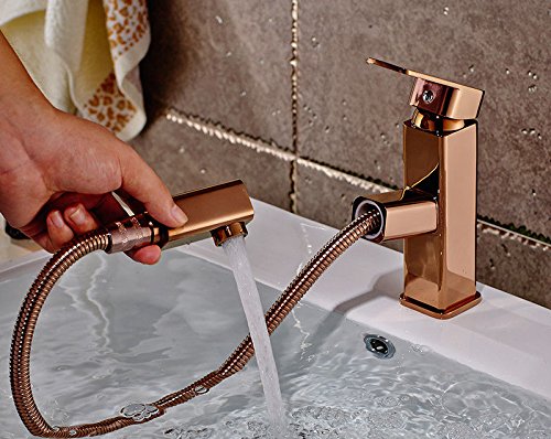 Vintage Copper Single Lever Bathroom Sink Faucet - Antique Hotel Style Basin Faucet with Quick Connect for Bathroom, Powder Room & Guest Washroom