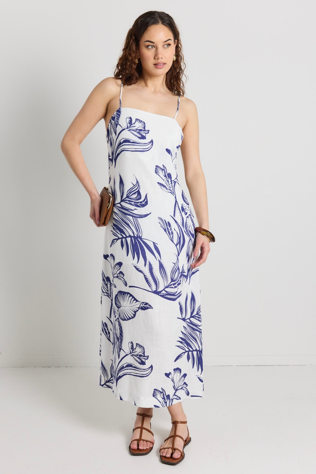 Citizen Navy Silhouette Strappy Maxi Dress - Elegant Summer Beach Dress for Women, Perfect for Vacations, Weddings & Evening Parties