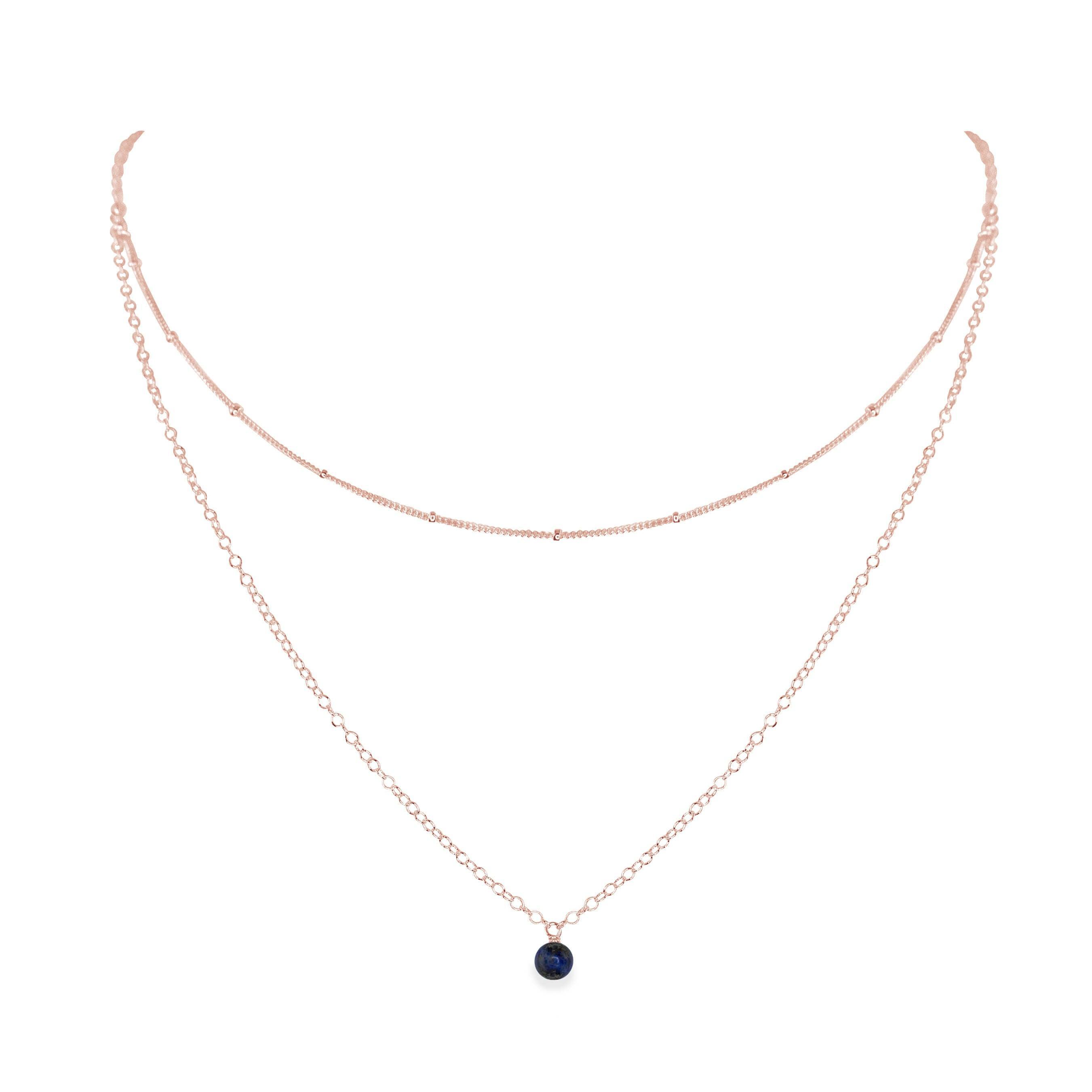Elegant Sapphire Gemstone Layered Choker Necklace | Blue Crystal Jewelry for Women | Perfect for Parties, Weddings & Date Nights