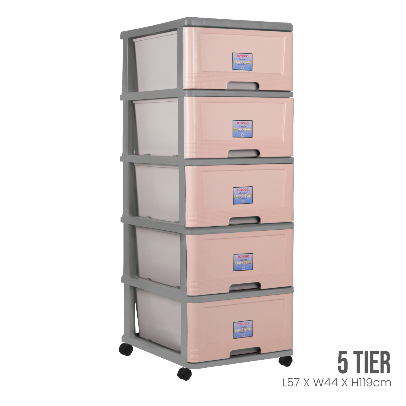 5-Tier Rolling Storage Cabinet with Wheels - Heavy Duty Metal Organizer for Kitchen, Bathroom, Office & Garage Storage Solutions