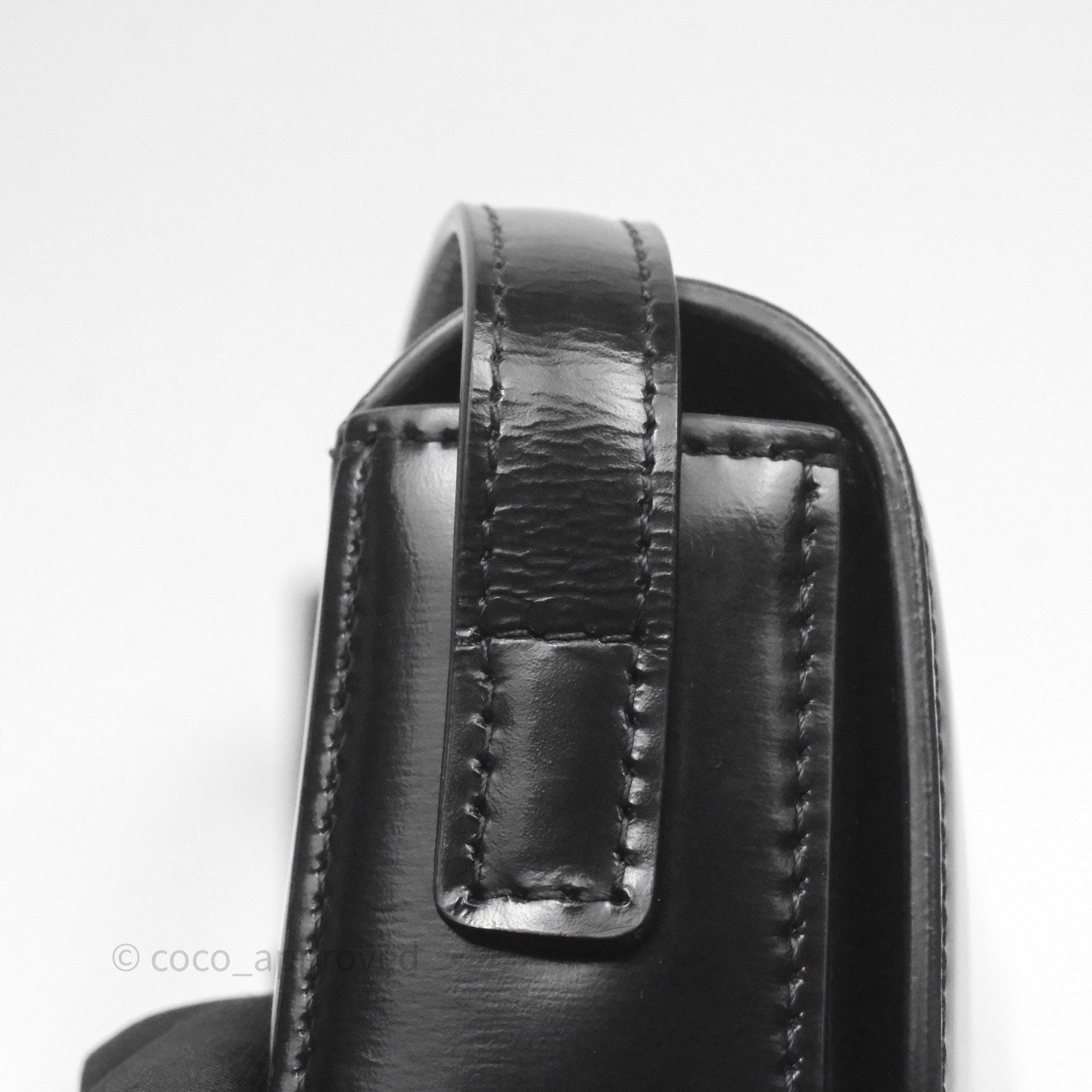 Celine Triomphe Shoulder Bag for Women - Black Shiny Calfskin Leather Crossbody Purse | Perfect for Work, Travel & Evening Events