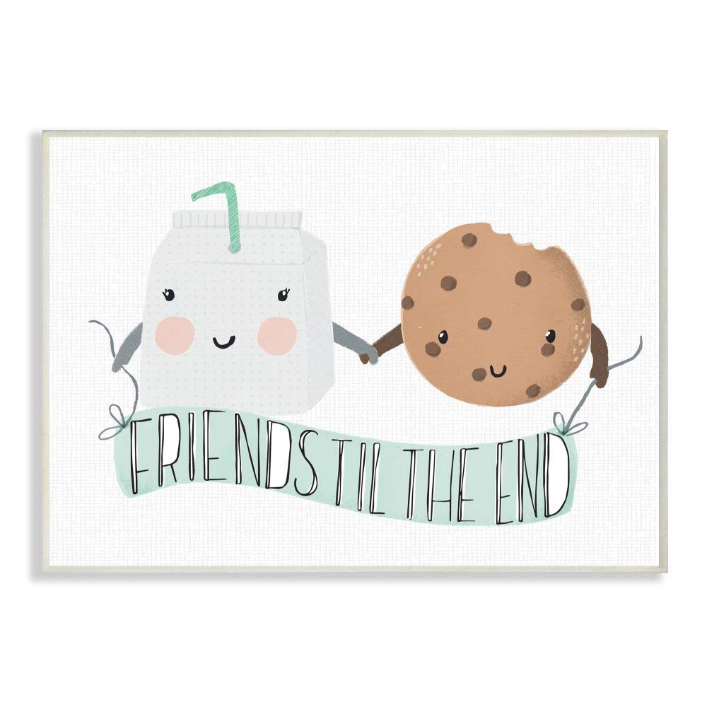 Stupell Industries 'Friends Til The End' Cookies and Milk Wall Plaque - 13x19 Inch Framed Art by Cindy Willingham - Perfect for Kitchen Decor, Dining Room Wall Art, and Gift for Cookie Lovers