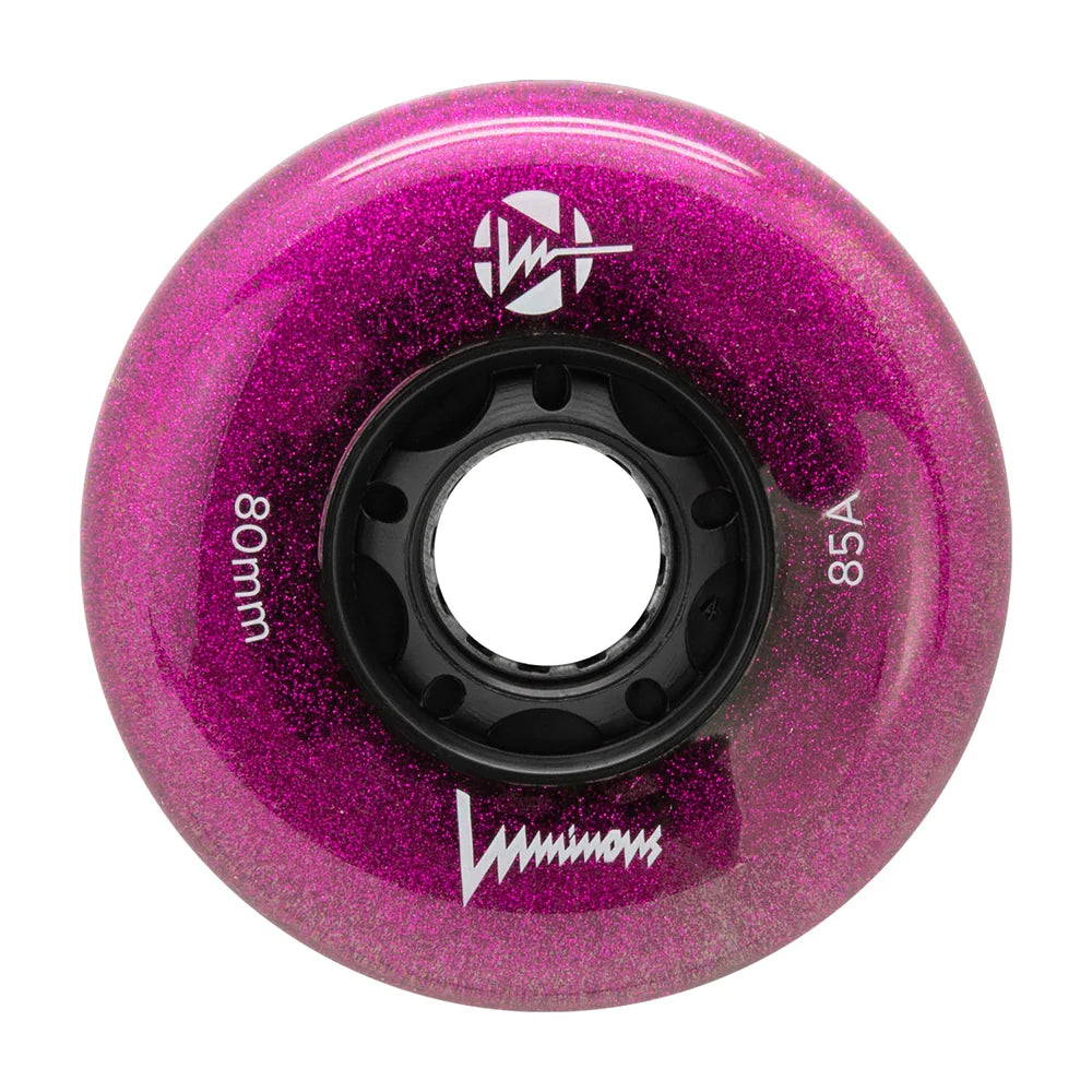 Luminous 80mm LED Inline Skate Wheels - Glow in The Dark Rollerblade Wheels for Night Skating, Raves & Outdoor Adventures