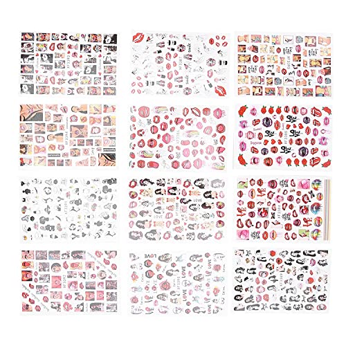 Eco-Friendly Self-Adhesive Nail Stickers - Lip Design Nail Decals for Women, Safe & Non-Toxic | Perfect for Parties, Festivals, Family Gatherings & DIY Nail Art