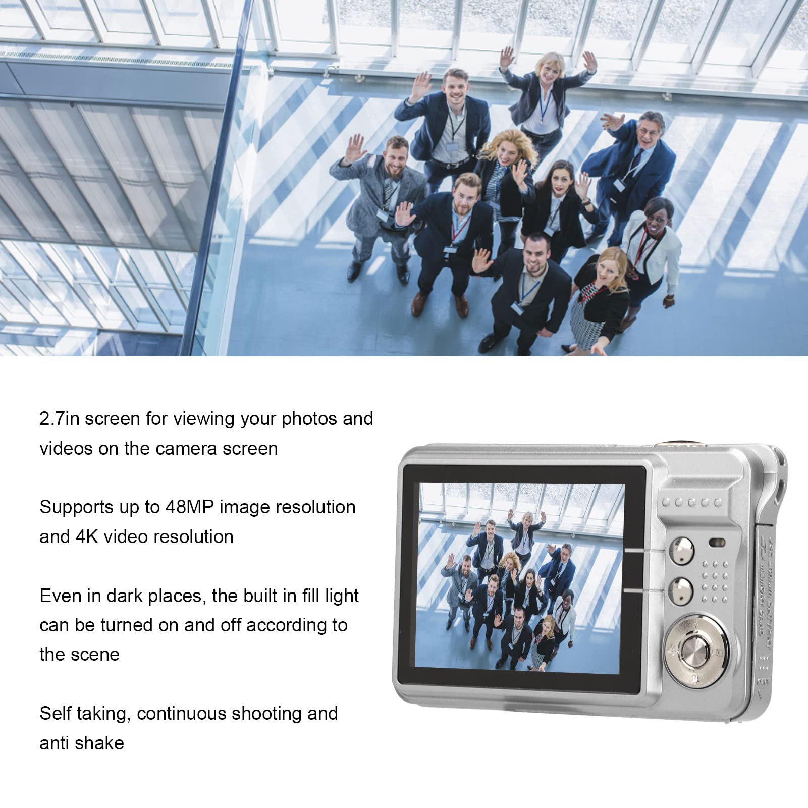 4K Digital Camera for Photography & Vlogging - 48MP Compact Pocket Camera with 2.7