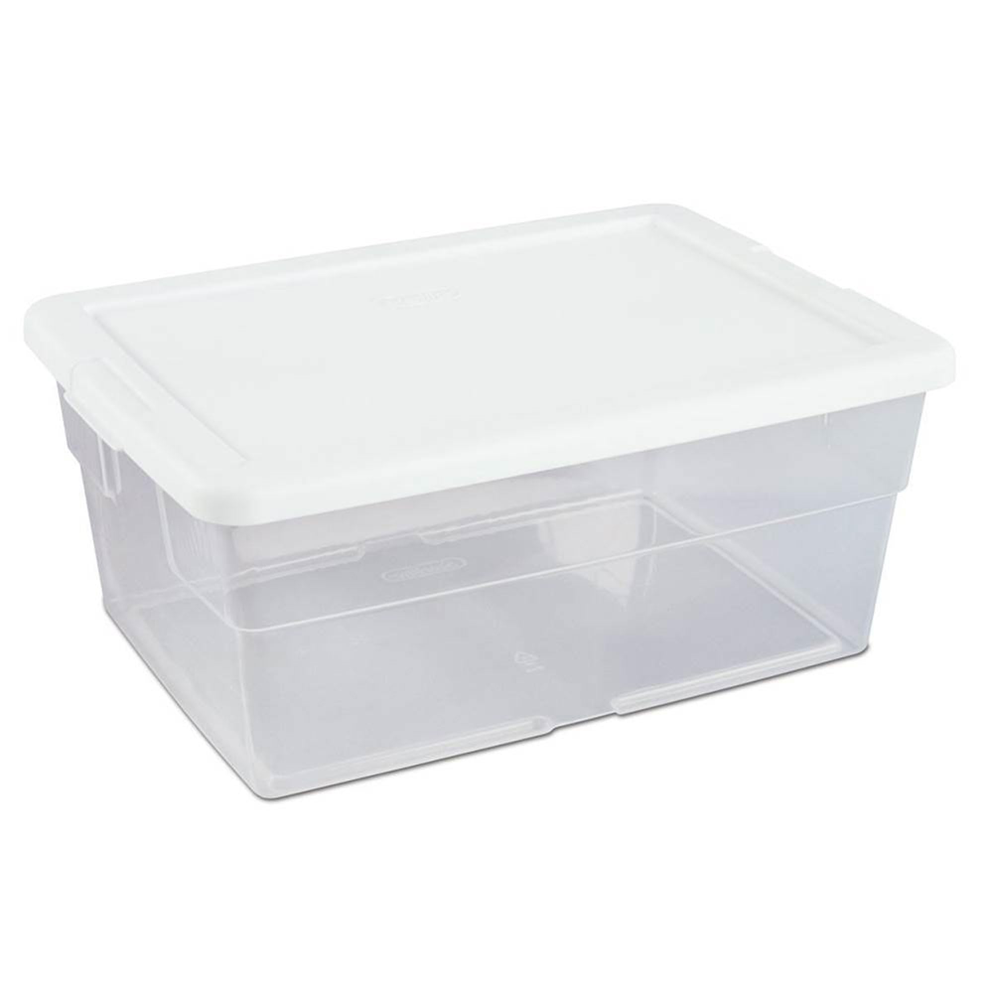 Sterilite 6 Quart & 16 Quart Clear Plastic Storage Containers - 24 Pack Each - Stackable Organizing Bins for Home, Office, Closet & Garage Storage Solutions