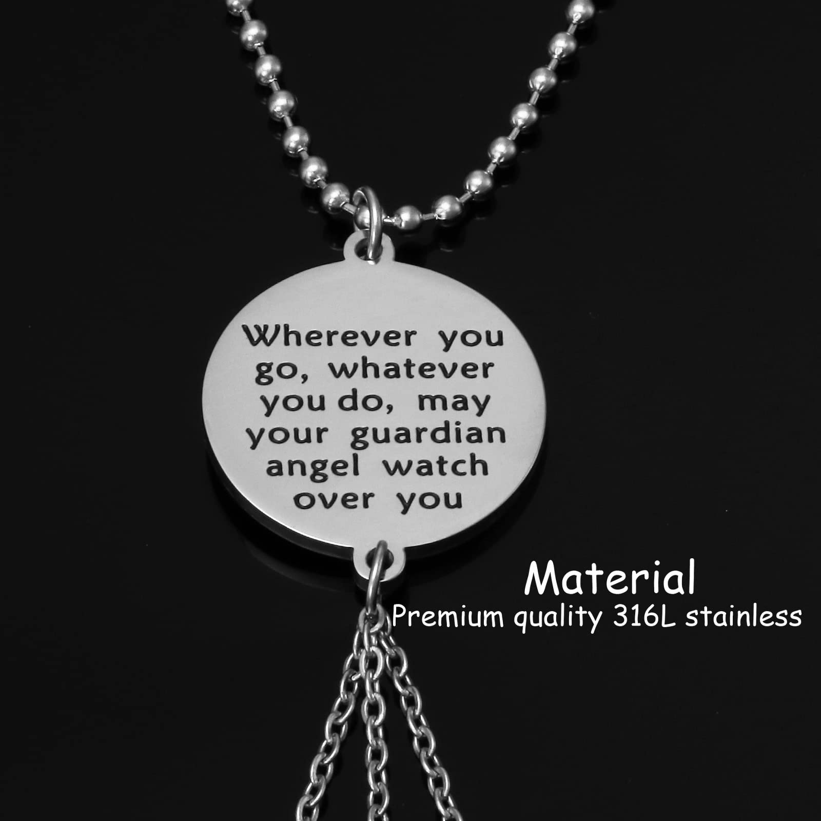 Guardian Angel Cross Car Charm - Rearview Mirror Hanging Ornament for Home & Vehicle Decor