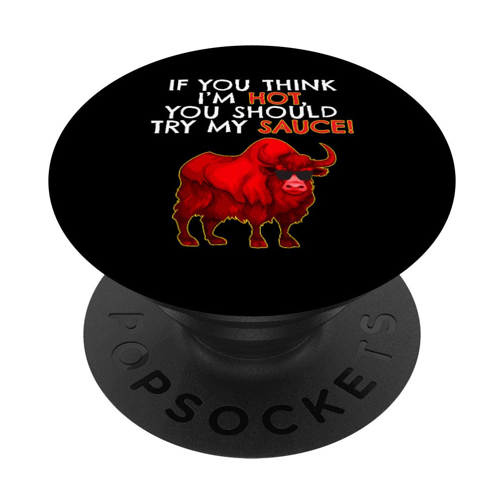 Funny Buffalo Sauce Cartoon Chicken Wing PopSockets - Swappable PopGrip with Humorous Sayings | Perfect for Phones, Tablets & Laptops - Great Gift for Spicy Food Lovers