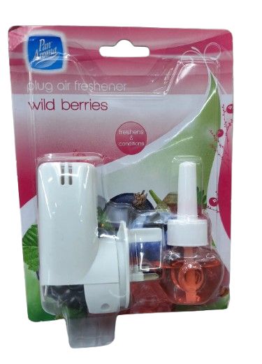 Pan Aroma Plug-In Air Freshener - Wild Berries Scent | Long-Lasting Fragrance for Home, Office & Car | Eliminates Odors Naturally