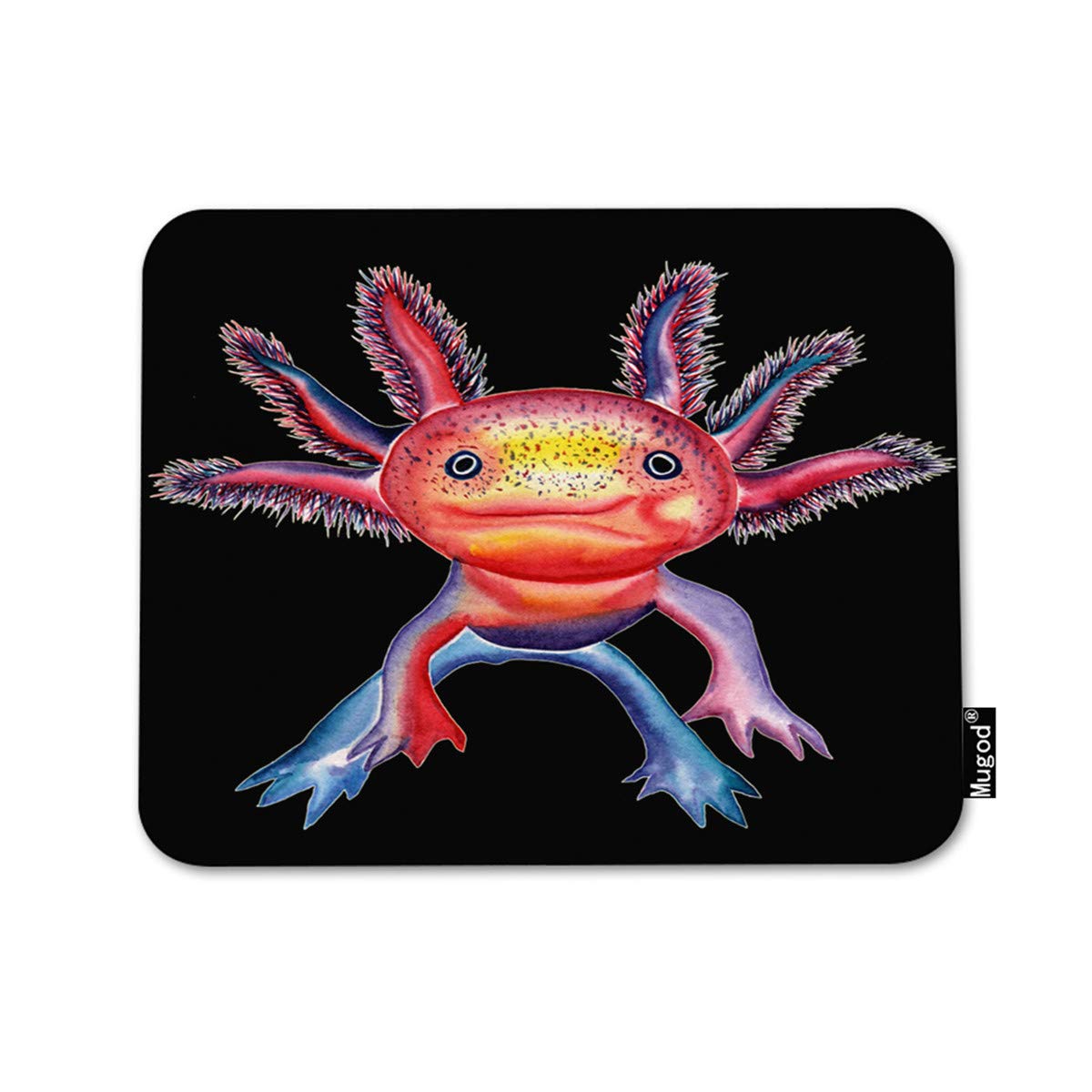 Mexican Axolotl Walking Fish Design Non-Slip Rubber Mouse Pad - 7.9x9.5 Inch Gaming & Office Computer Mousepad for Laptop/Desktop - Tropical Freshwater Aquarium Themed Desk Decor for Gamers & Work