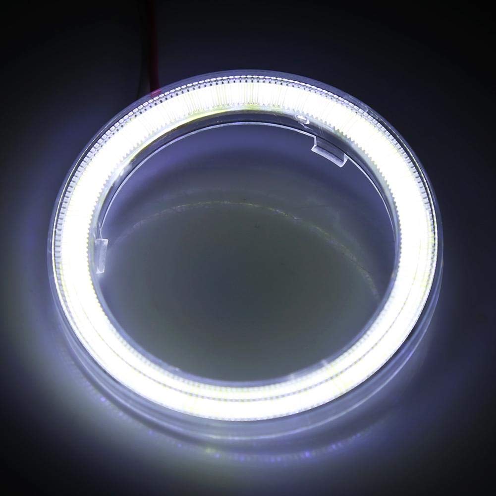 High-Performance 60mm LED Headlight with Halo Rings & COB Chips - DRL Compatible for Motorcycle and Car - Bright White Light (Perfect for Night Riding & Off-Road Adventures)