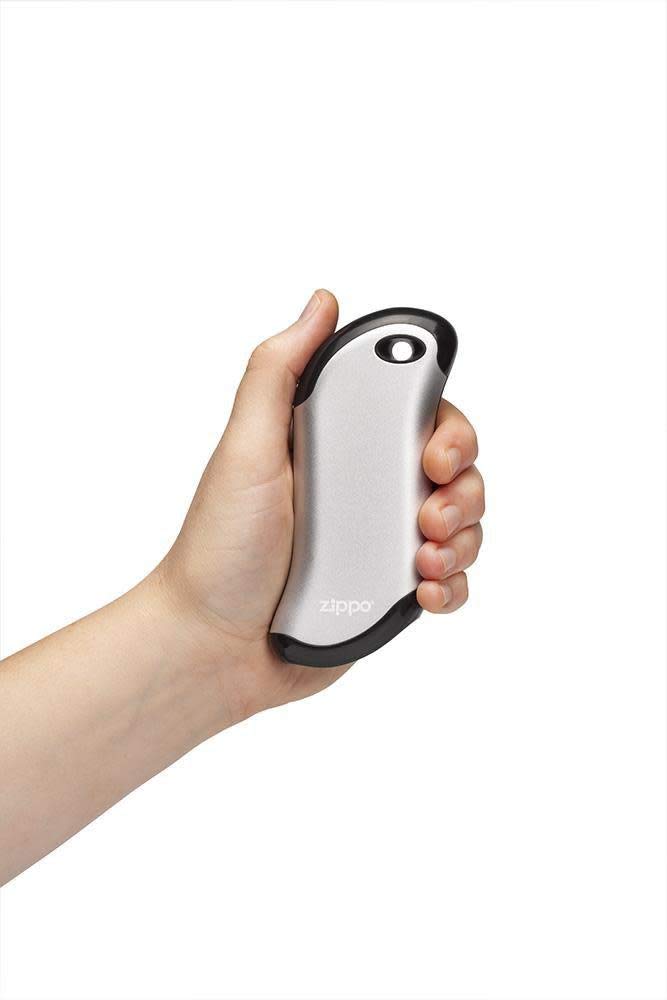 Zippo Silver HeatBank 9s Rechargeable Hand Warmer - Portable USB Electric Hand Warmer for Winter Outdoor Activities, Camping, Hiking & Cold Weather Use