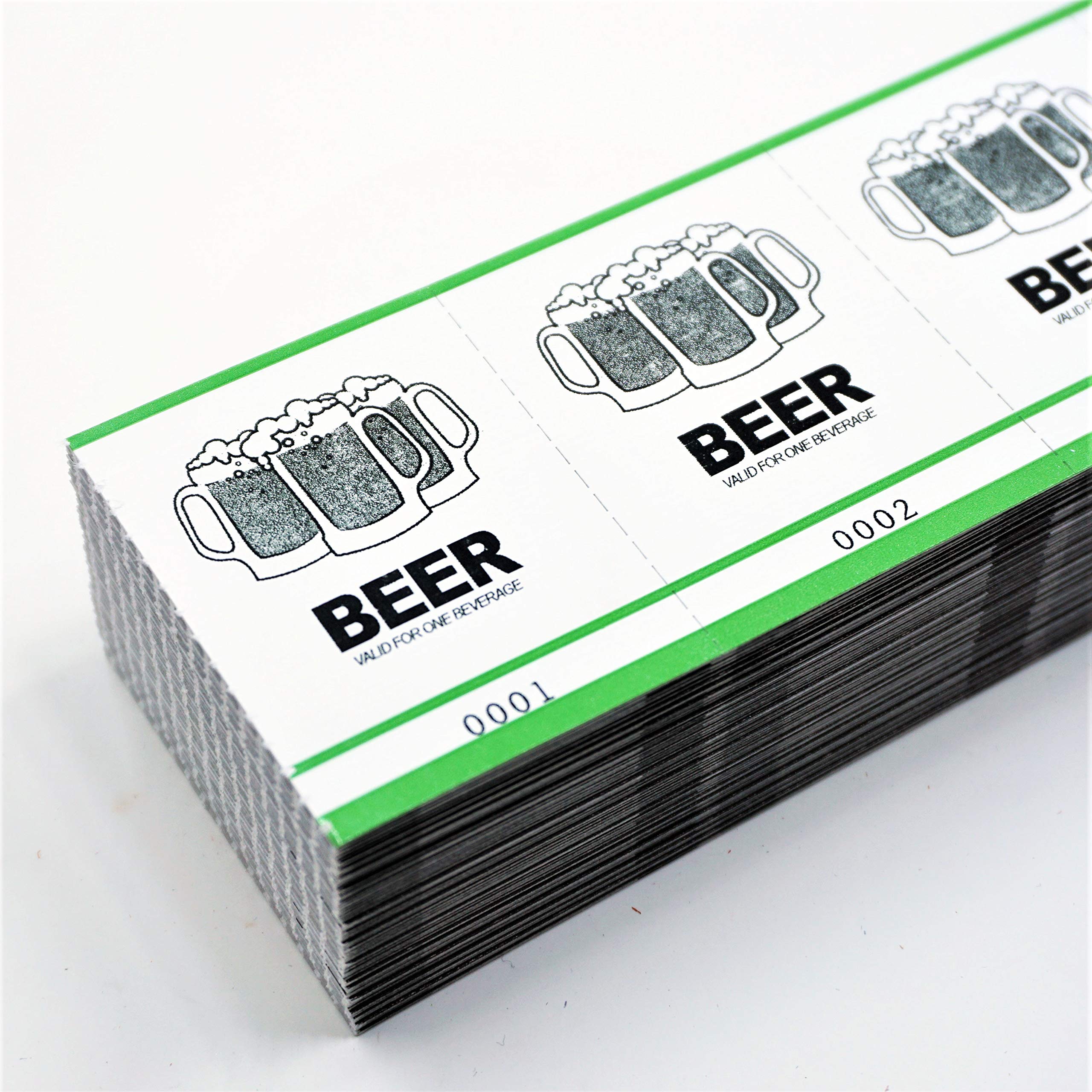Premium Custom Drink Tickets - Bulk 5000 Green Beer Tickets for Bars, Parties & Events | Fast Affordable Printing by MyZone | Perfect for Weddings, Fundraisers & Nightclubs