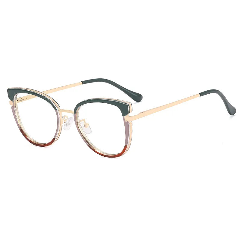 CCspace Women's Full Rim Cat Eye Titanium Eyeglasses Frame 56831 - Lightweight & Durable Eyewear for Work, Reading & Fashion Accessories