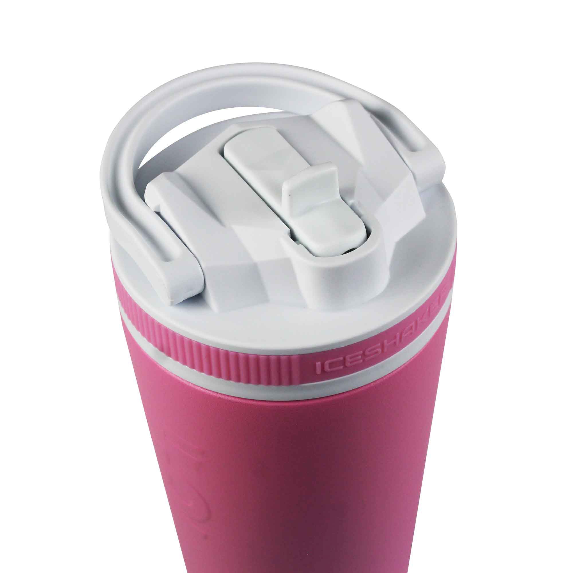 26oz Sports Water Bottle with Sport Lid & Internal Straw - White Lid with Pink Band - Perfect for Gym, Running, Hiking & Outdoor Activities