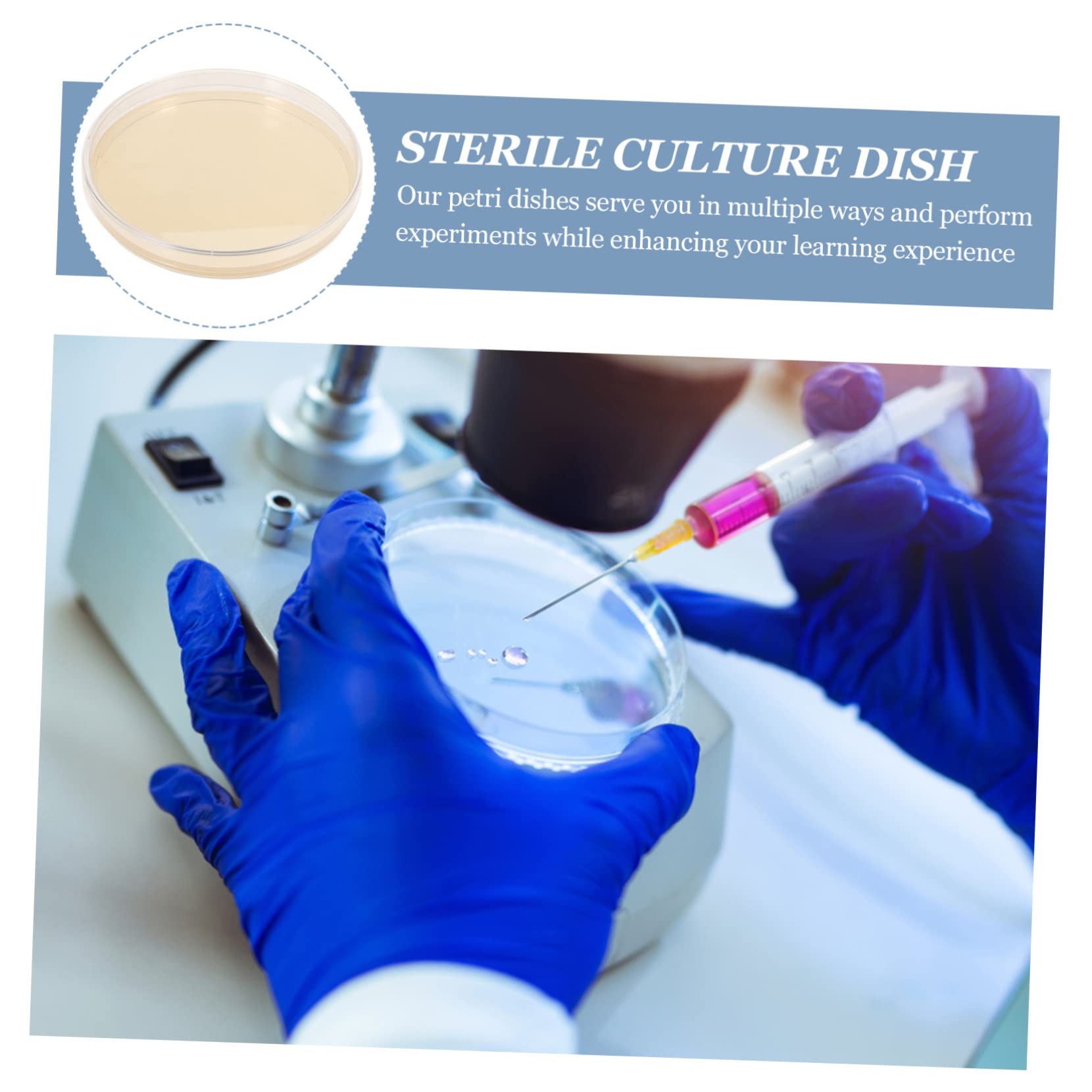 10pcs Nutrient Agar Petri Dishes - Borosilicate Glass Lab Plates for Microbiology Experiments | Perfect for Bacterial Cultures, Science Classrooms & DIY Biology Projects