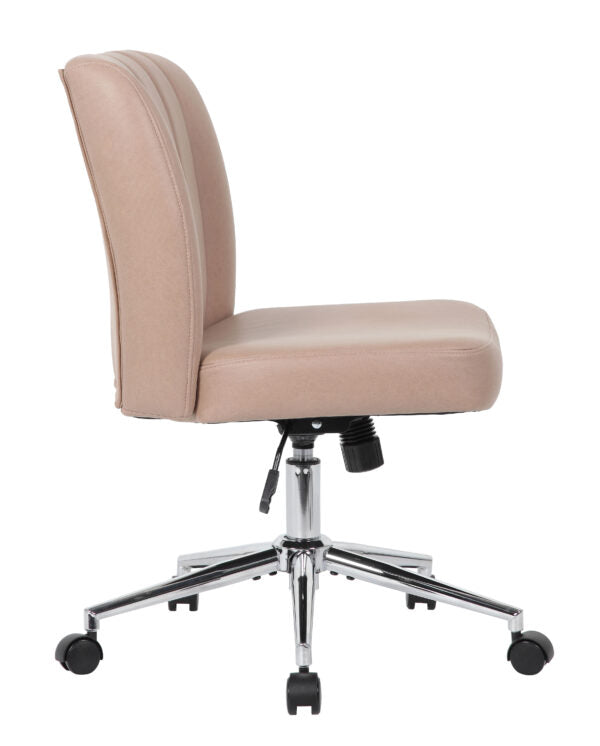 Ergonomic Boss Armless Task Chair - Adjustable Height Office Chair for Home & Workspace - Comfortable Mesh Back Support for Long Hours Sitting