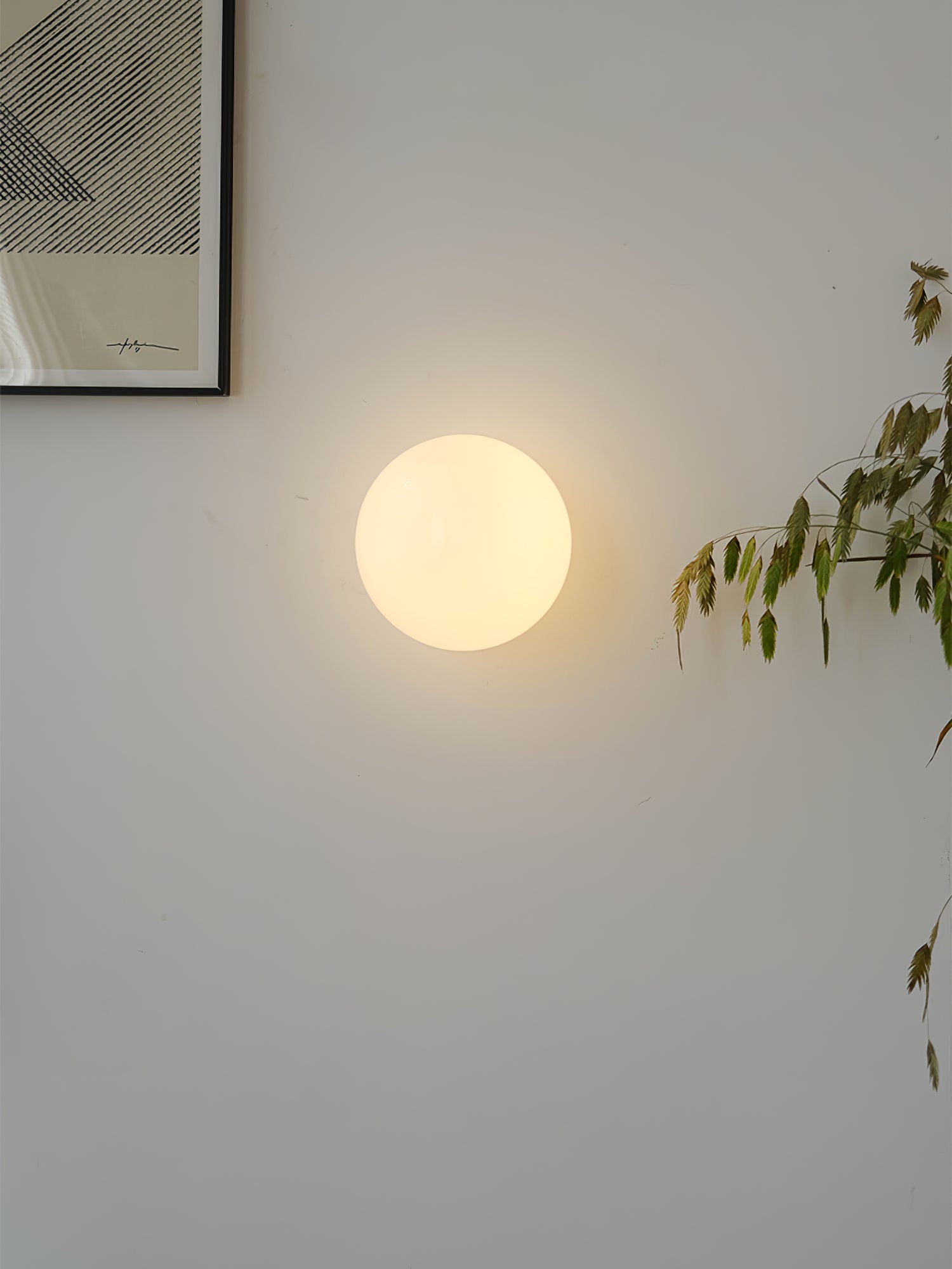 Modern Glass Mini Orb Wall Lamp - Elegant LED Sconce Lighting for Bedroom, Living Room & Hallway Decor - Dimmable Ambient Light Fixture