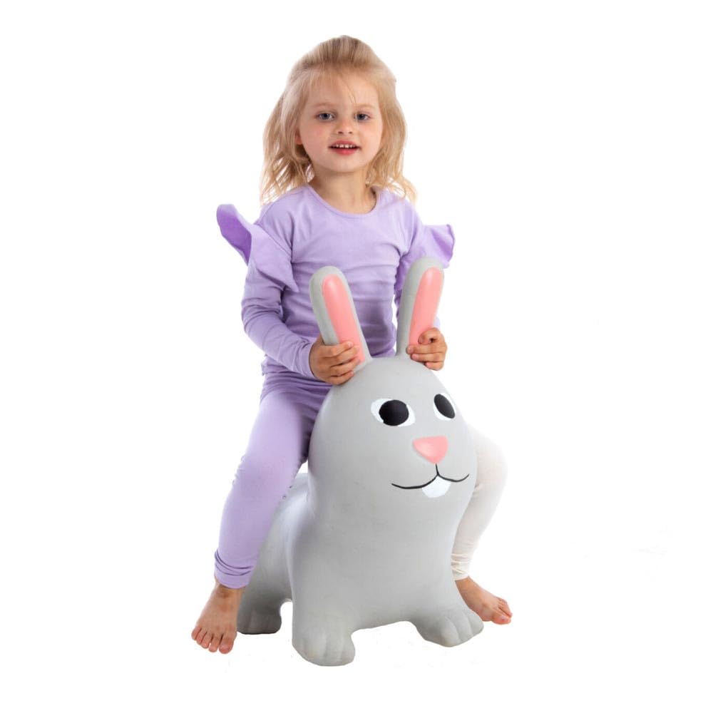 GERARDO'S Jumpy Toddler Bouncer - Animal Bouncy Bunny Ride-On Toy for Kids Ages 1-3 - Inflatable Hopper for Boys & Girls - Indoor Outdoor Bouncing Toy - Perfect for Birthday Gifts, Playtime & Exercise