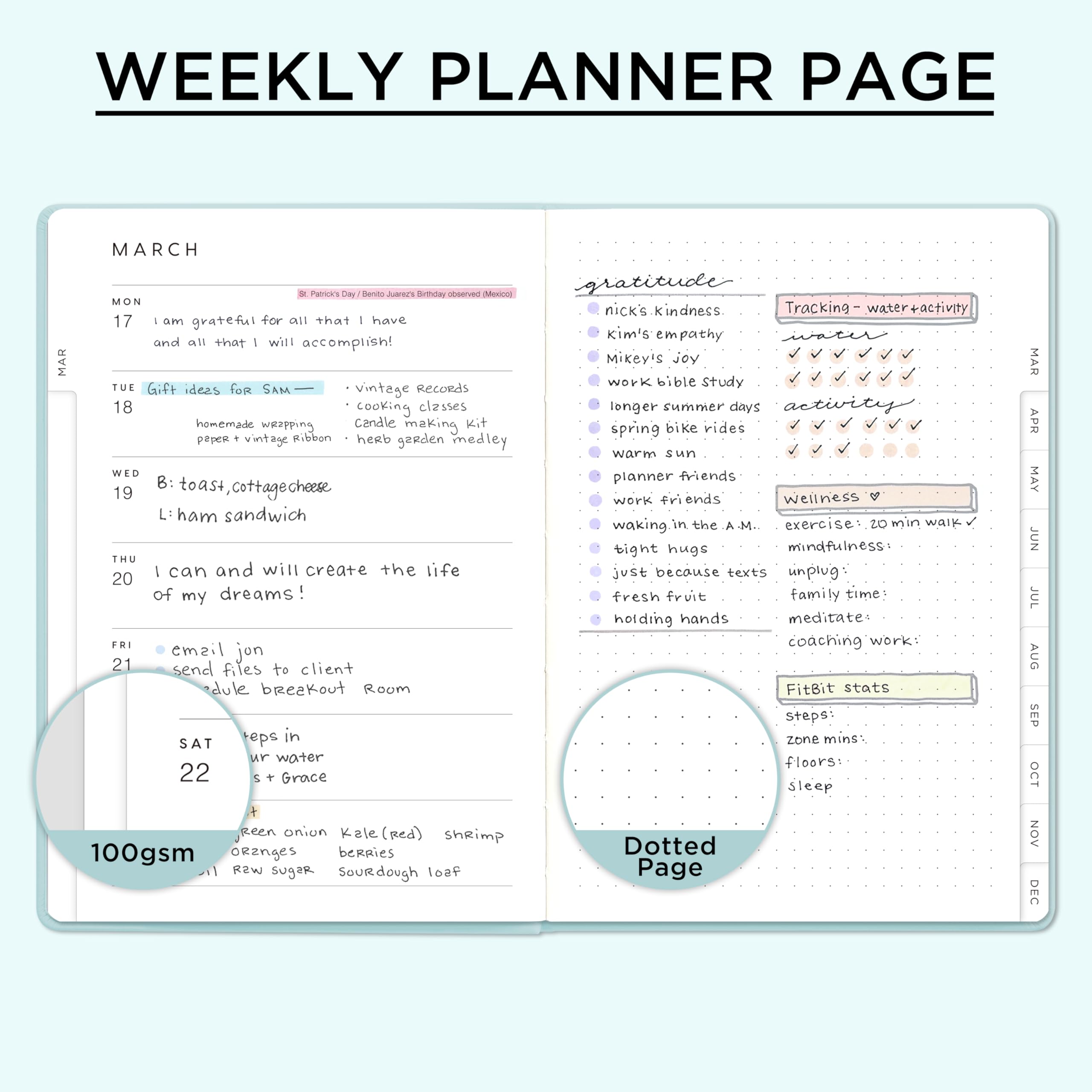 2025 Daily Weekly Monthly Planner - A5 Size (5.7