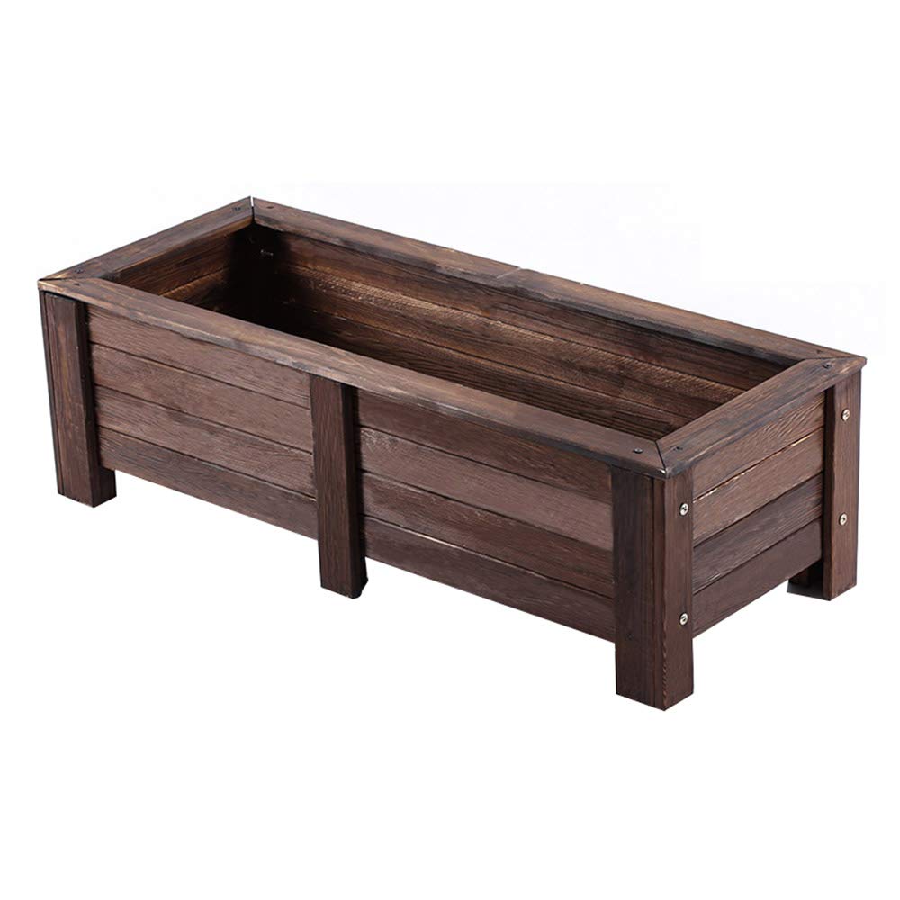 **Outdoor & Indoor Wooden Planter Box for Garden - Rectangle Flower Pot for Succulents, Herbs & Plants - Window Box, Container & Storage Trough - Perfect for Balcony, Patio & Home Decor**