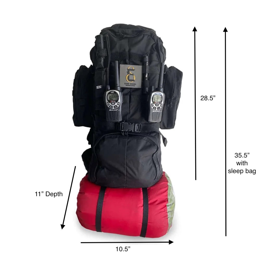 Echo Sigma 5.11 Premium Survival Bag with GPS - Emergency Preparedness Kit for Outdoor Adventures, Hiking & Camping