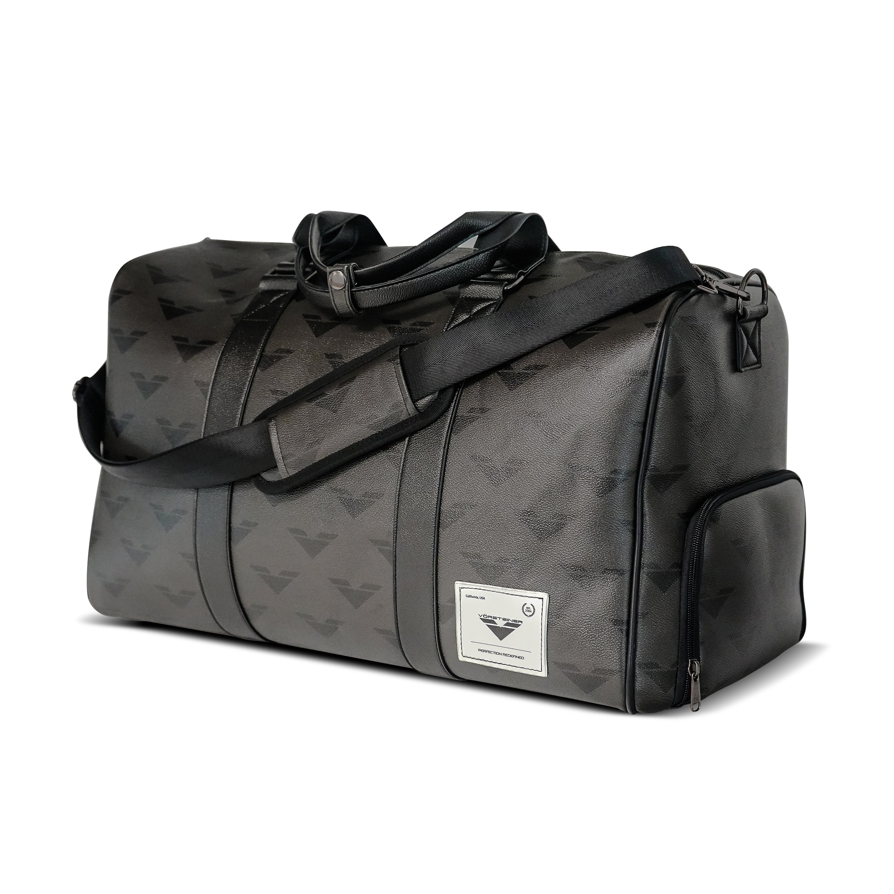 Vorsteiner Genuine Leather Monogram Weekender Bag - Stylish & Durable Travel Duffel for Men & Women - Perfect for Weekend Getaways, Gym, Business Trips & Carry-On Luggage