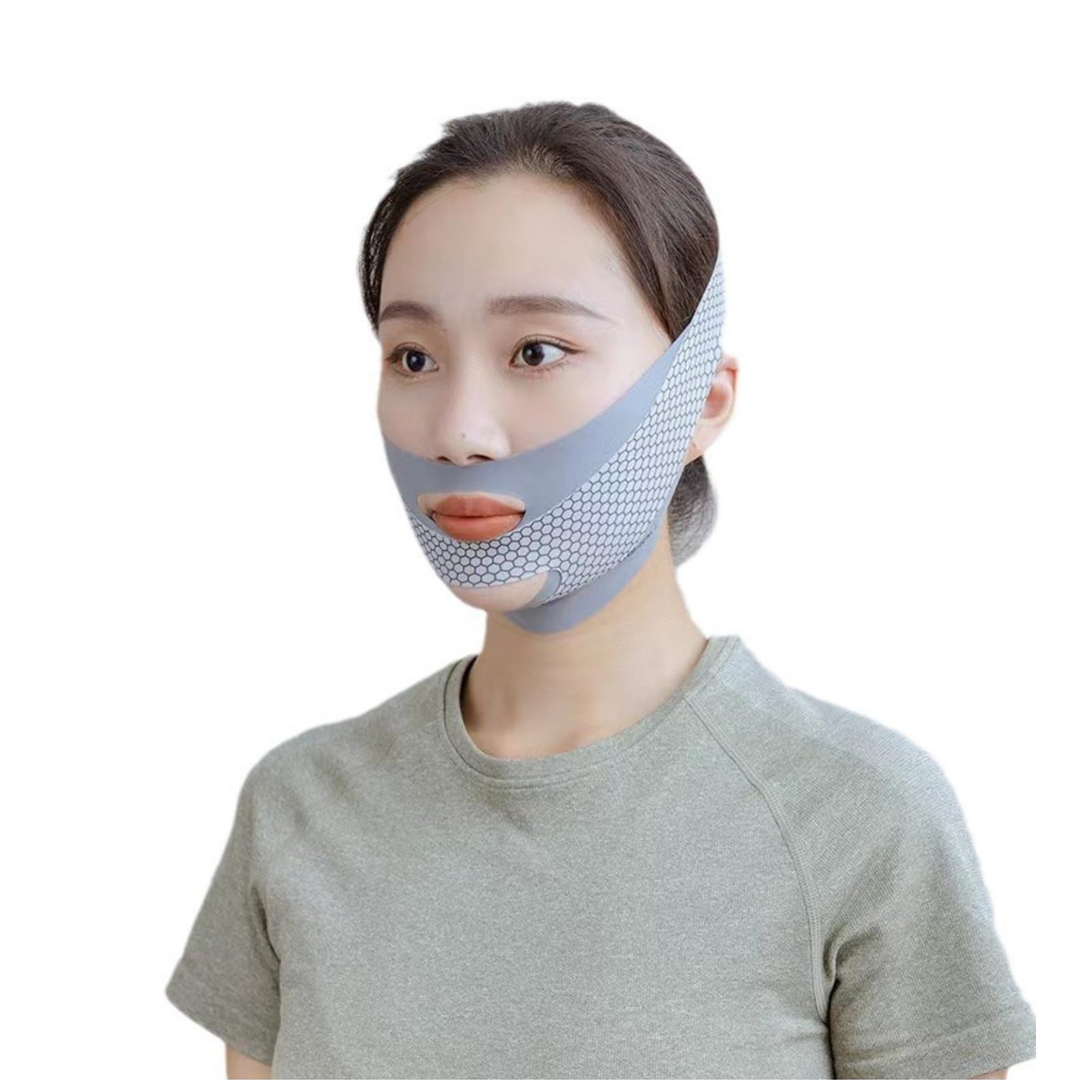 Anti-Wrinkle Face Slimming Mask - Breathable V-Line Lifting Bandage for Chin & Jawline, Wrinkle Reducer & Face Shaper for Defined V-Shape (Grey) | Perfect for Home Spa, Self-Care & Instant Face Contouring