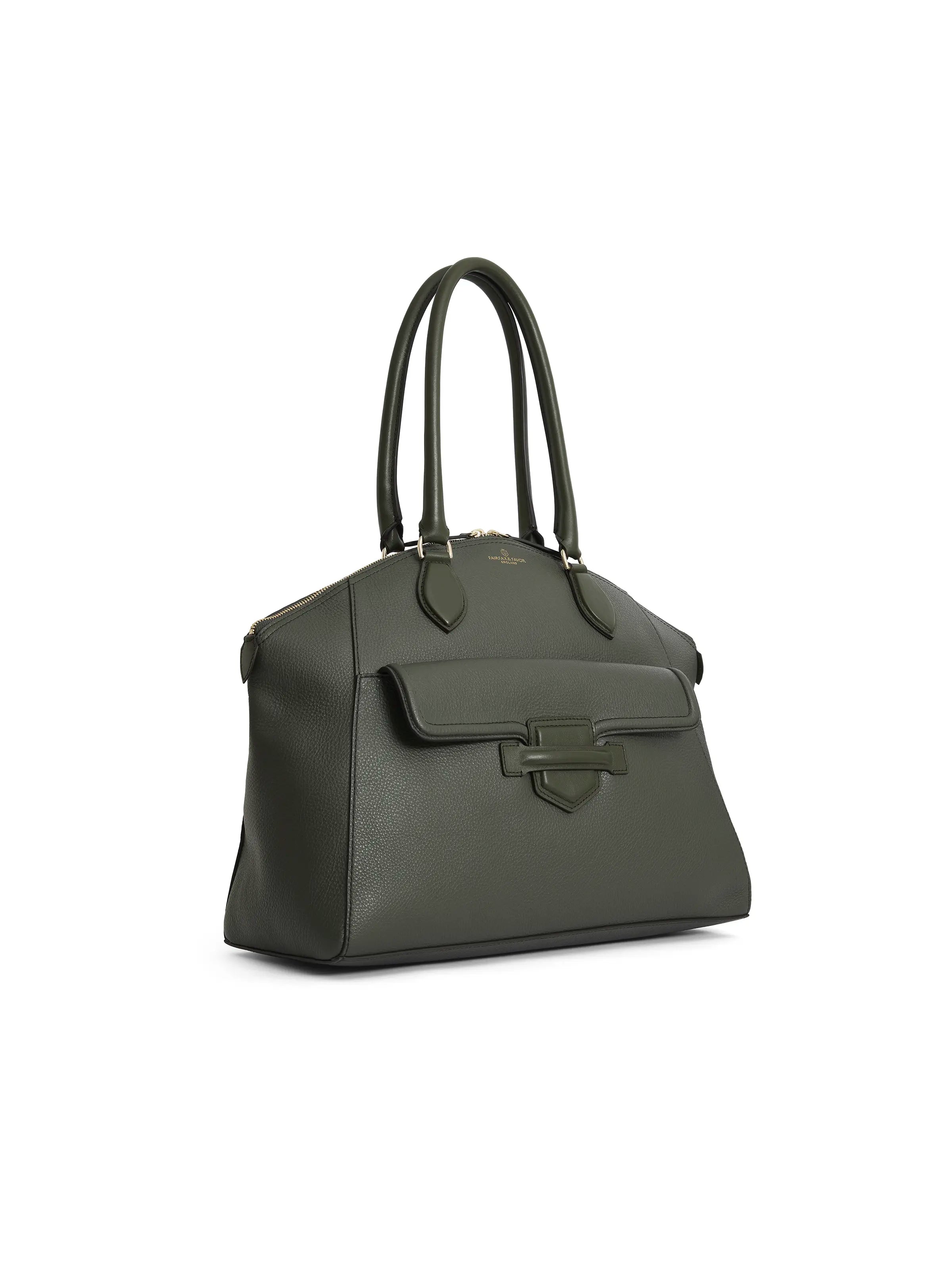 Massingham Handbag | Premium Moss Green Leather Tote for Women | Perfect for Work, Travel & Everyday Use