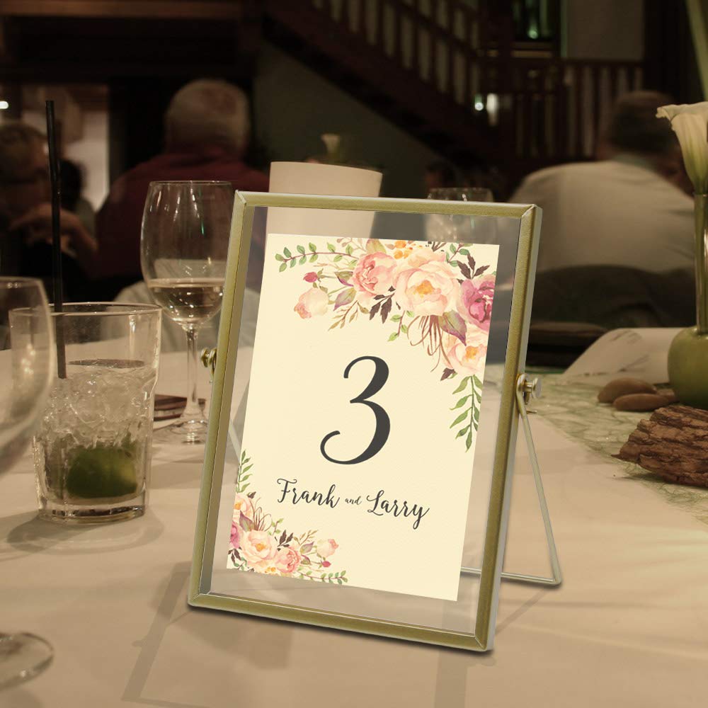 AceList Gold Metal Photo Frames 4x6 - Set of 3 for Tabletop Display