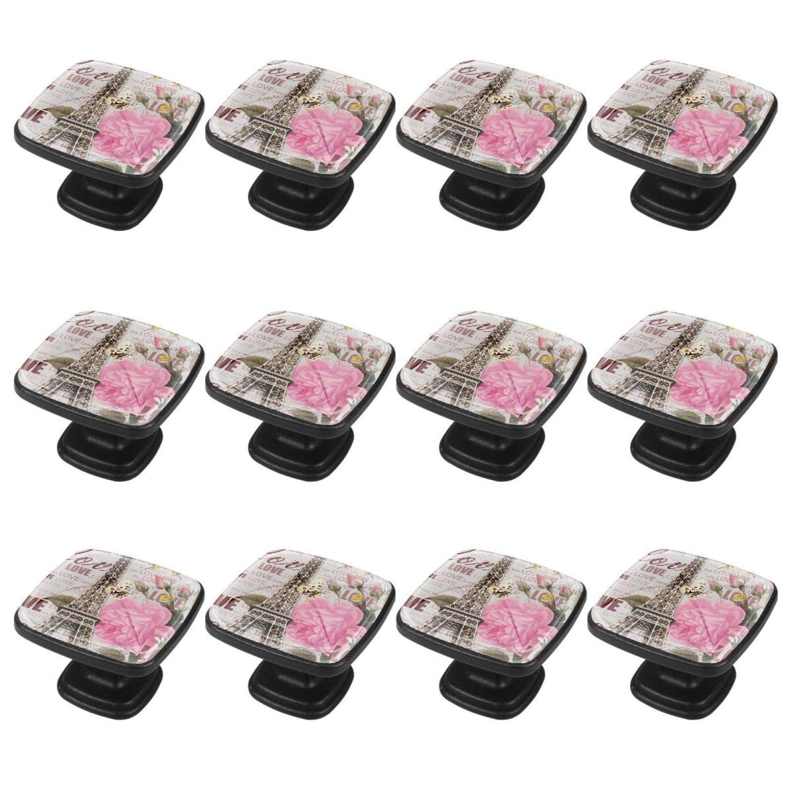 GIAPB 12Pcs Vintage Eiffel Tower Cabinet Handles & Knobs - Elegant Drawer Pulls for Dressers, Kitchen Cabinets & Furniture (Perfect for Home Renovation & DIY Projects)