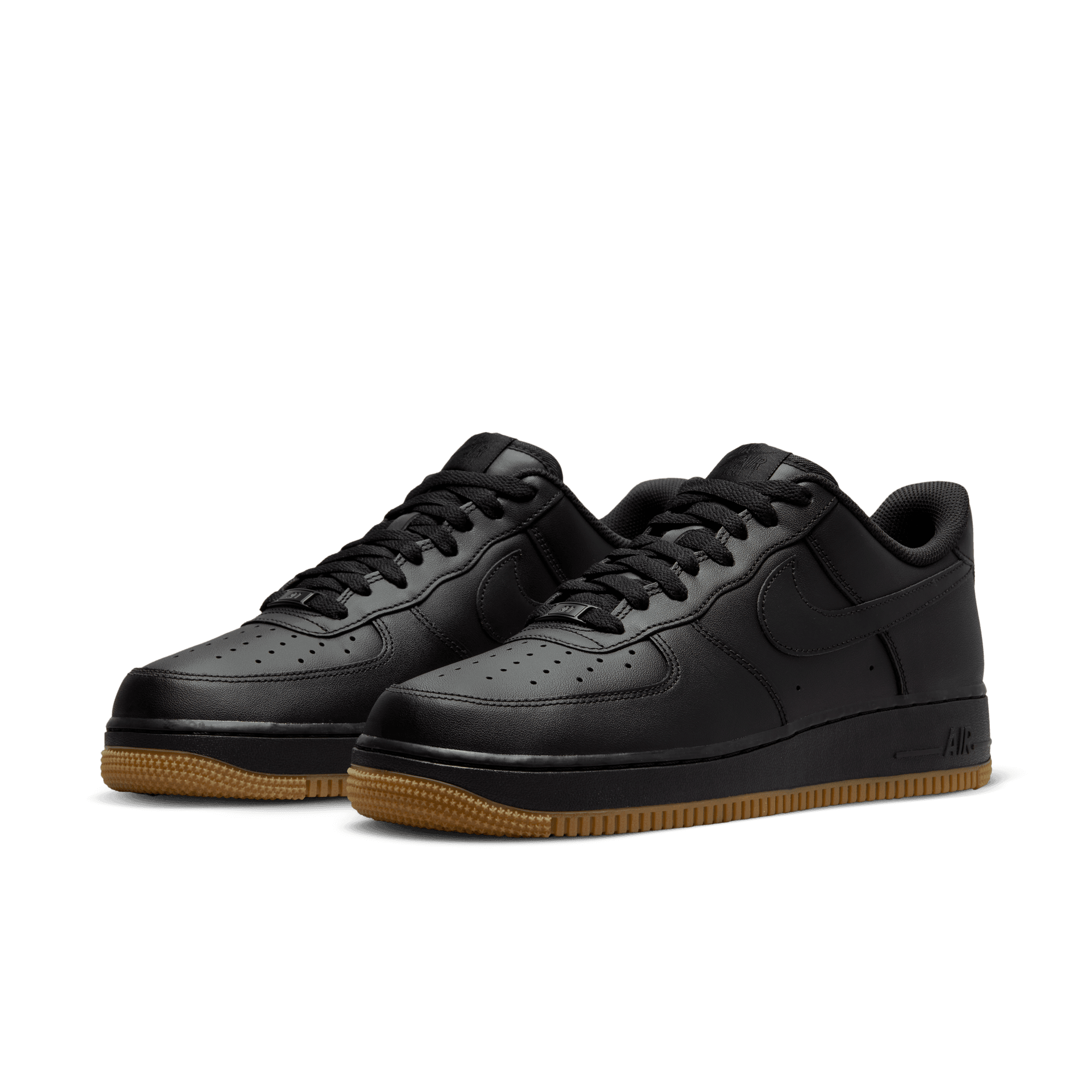 Nike Air Force 1 '07 Sneakers - Black Gum Sole - Men's/Women's Basketball Shoes - Perfect for Casual Wear, Street Style & Everyday Comfort