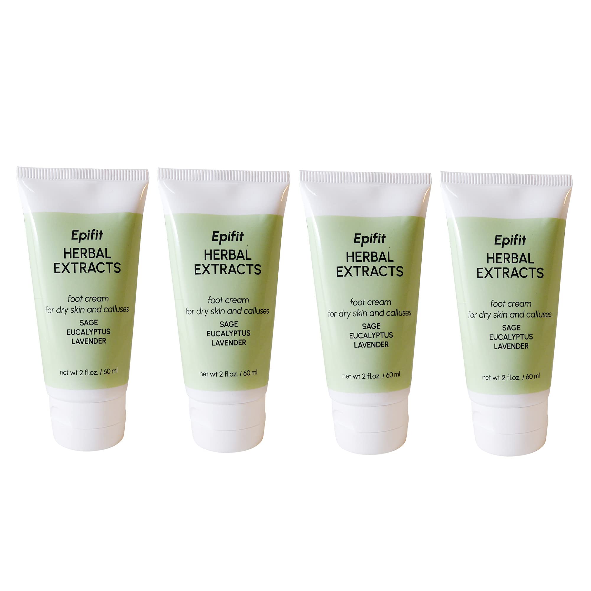 Organic Aromatherapy Foot Cream with Rosemary, Lavender & Eucalyptus - Natural Moisturizer for Dry Cracked Feet - 2oz (4 Pack) - Perfect for Spa Night, Pedicures & Post-Workout Foot Care
