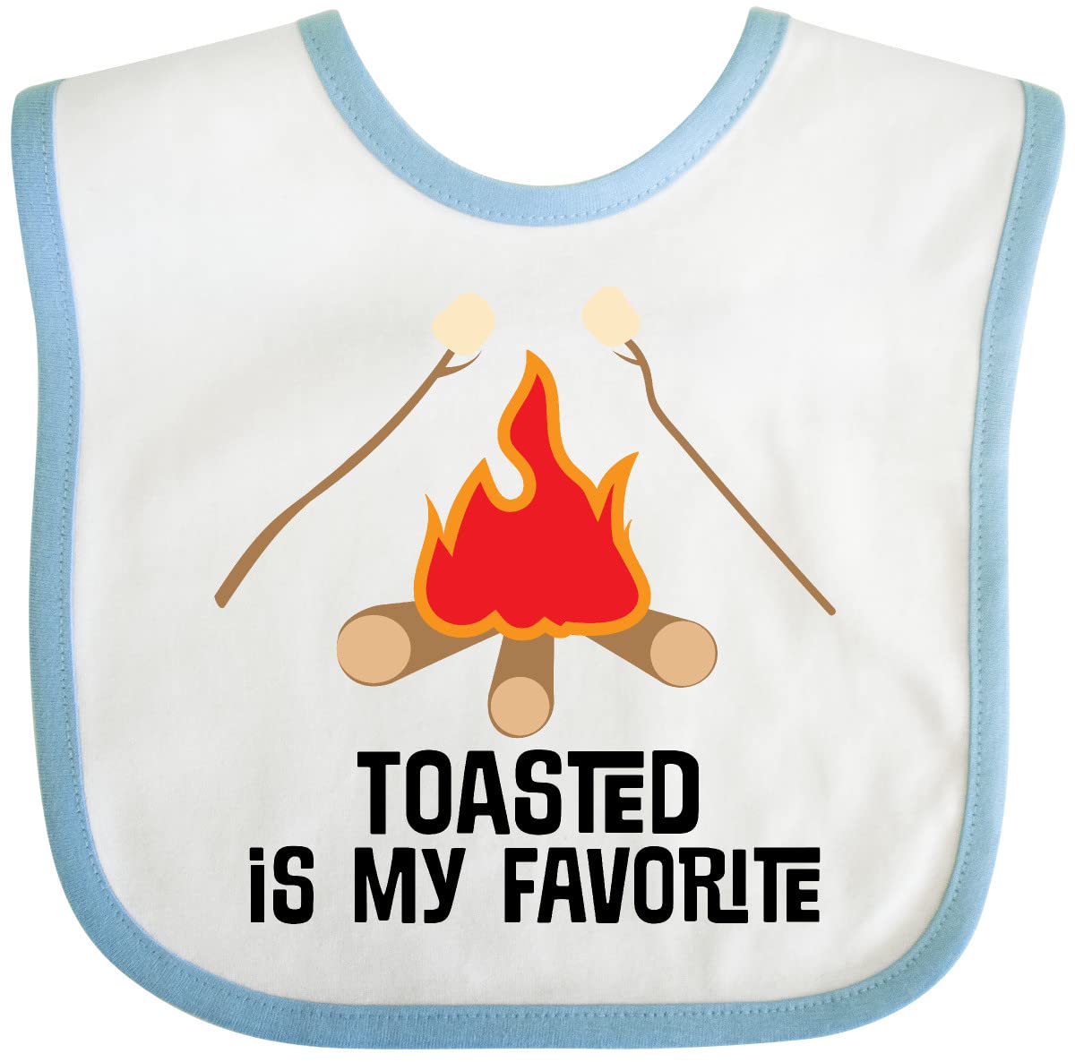 Inktastic Roasted Marshmallows Camping Campfire Baby Bib - Adorable Infant Feeding Accessory for Outdoor Adventures & Family Gatherings