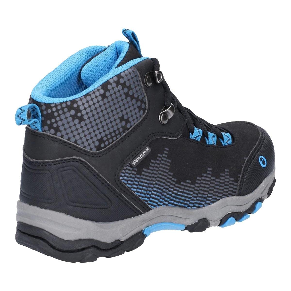 Ducklington Kids Hiking Boots - Waterproof Lace-Up Outdoor Shoes for Boys & Girls - Black/Blue - Size 13 M US - Perfect for Hiking, Camping & Outdoor Adventures