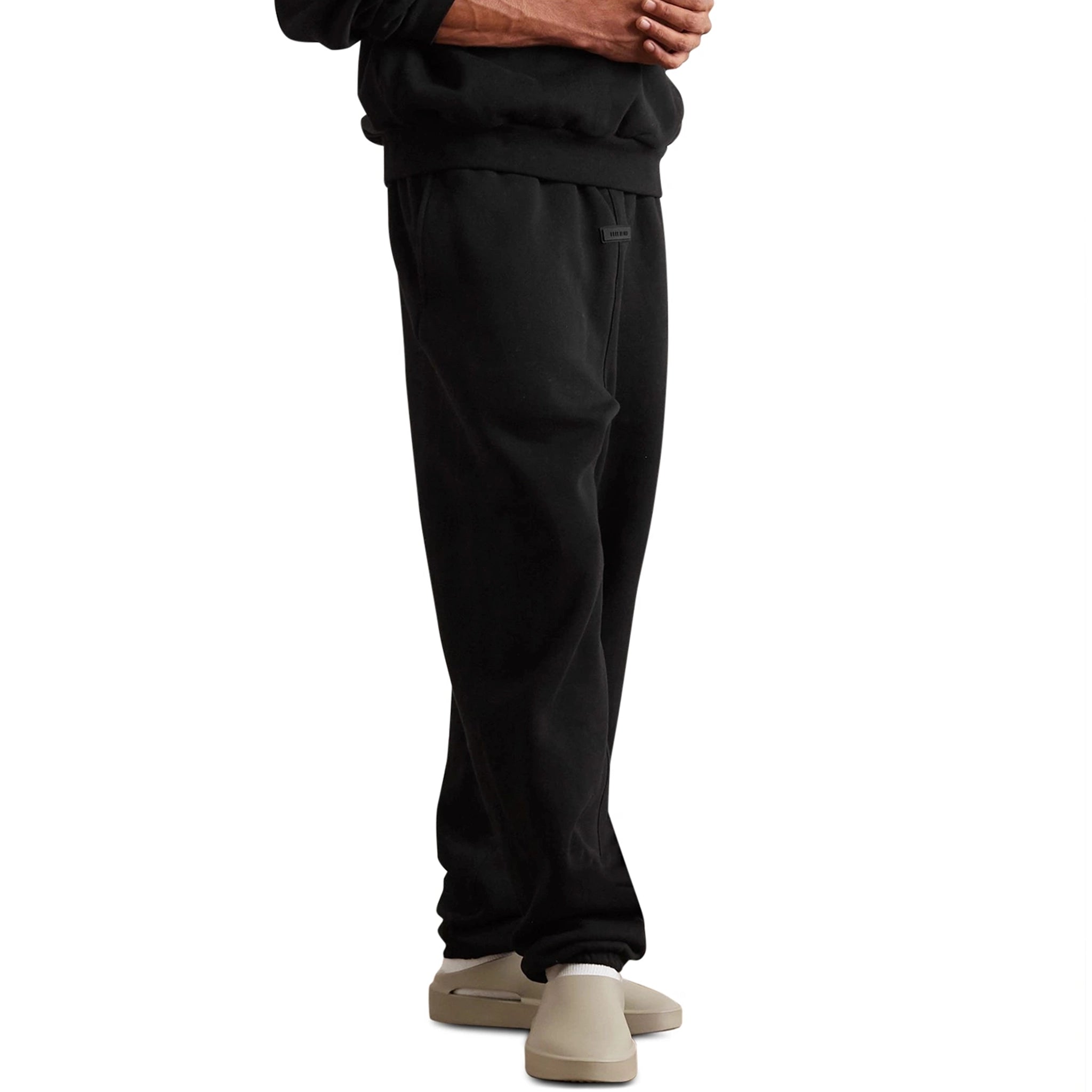 Fear of God Essentials Jet Black Sweatpants for Men - Comfortable Lounge & Streetwear Sweatpants (FW23 Collection) - Perfect for Casual Wear, Gym, and Travel