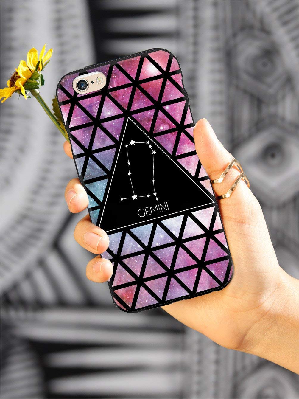 Premium 3D Textured Protective Phone Case for Apple iPhone 8 Plus - Zodiac Constellation Gemini Design - Shockproof & Slim Fit - Perfect for Daily Use, Travel & Outdoor Activities