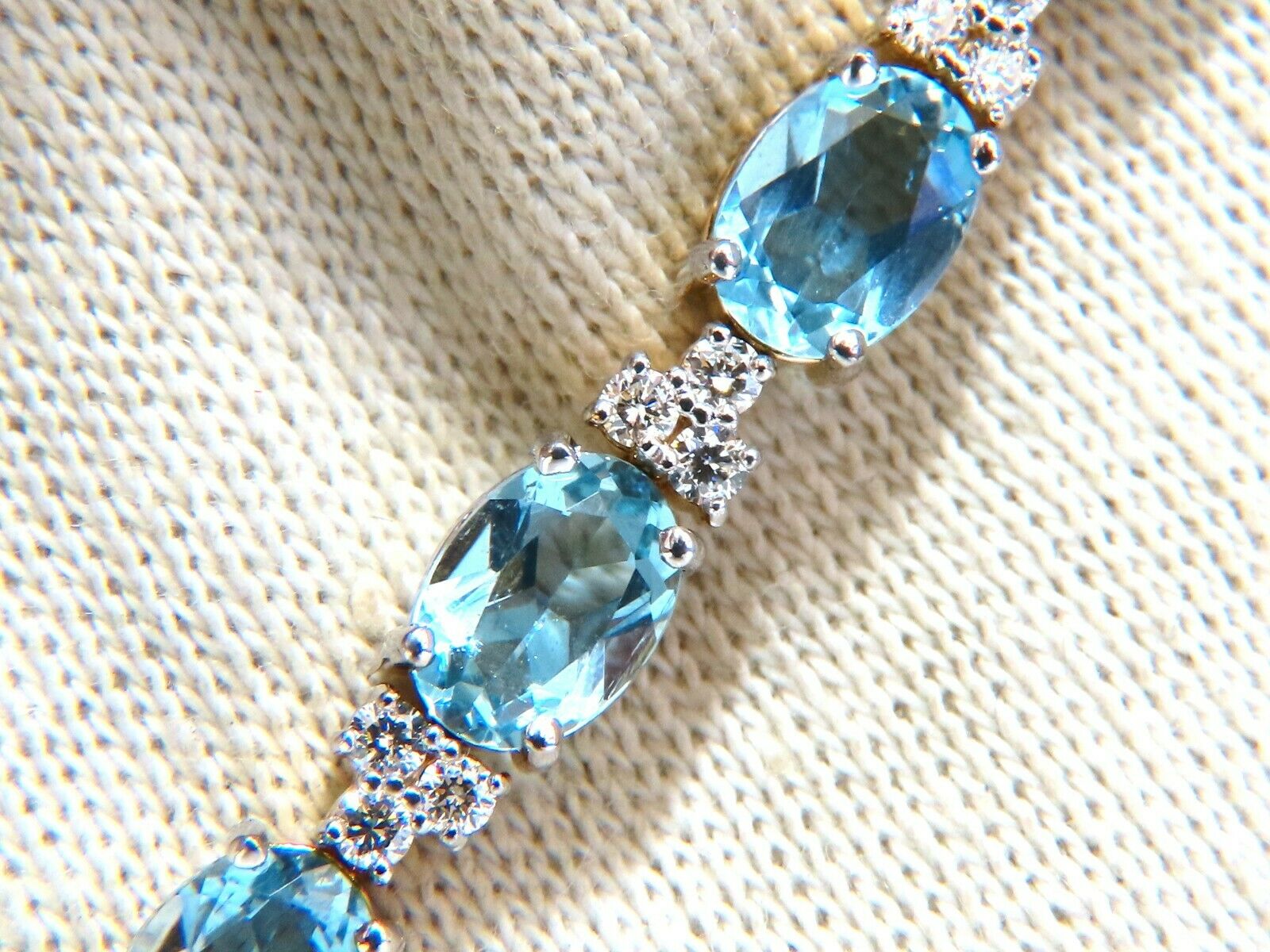3.34ct Natural Aquamarine Diamond Tennis Bracelet in 14K Gold - Vivid Prime Aqua Blue Gemstone Jewelry for Women, Perfect for Weddings, Parties & Special Occasions
