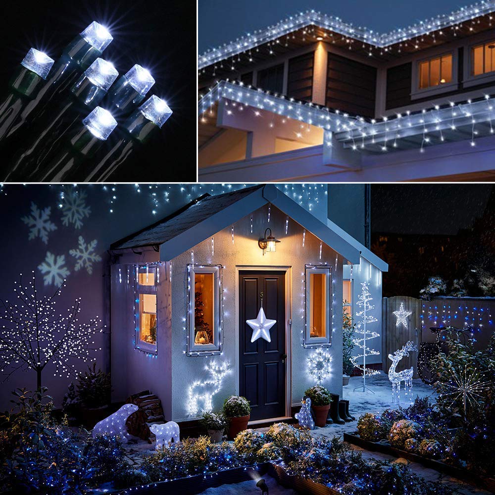 200 LED Battery Operated Christmas Lights - 68.9ft Waterproof String Lights with 8 Twinkle Modes & Timer for Indoor/Outdoor Holiday Decor - Perfect for Christmas Tree, Home, Party, Wedding, Garden, and Patio Decorations (White)