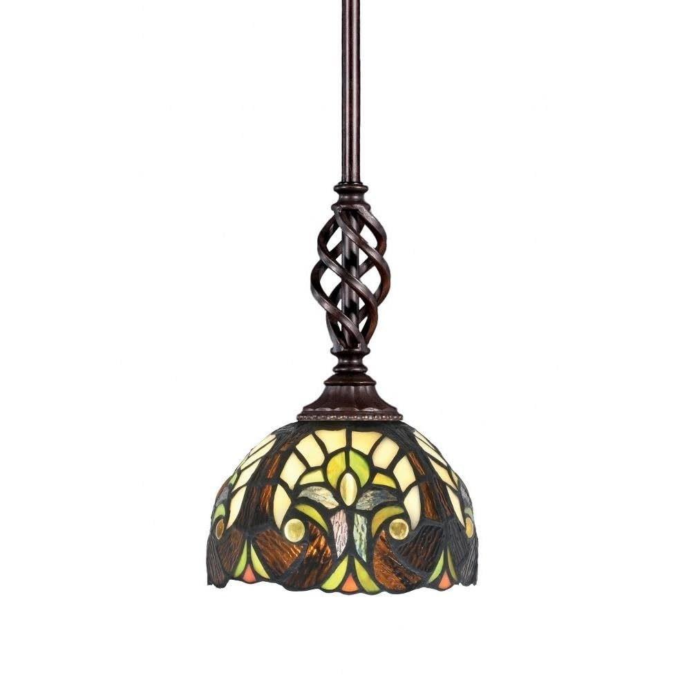 Toltec Lighting Elegante 1-Light Mini Pendant in Dark Granite - Modern Ceiling Light Fixture for Kitchen Island, Dining Room, or Bedroom (80-DG-9945)