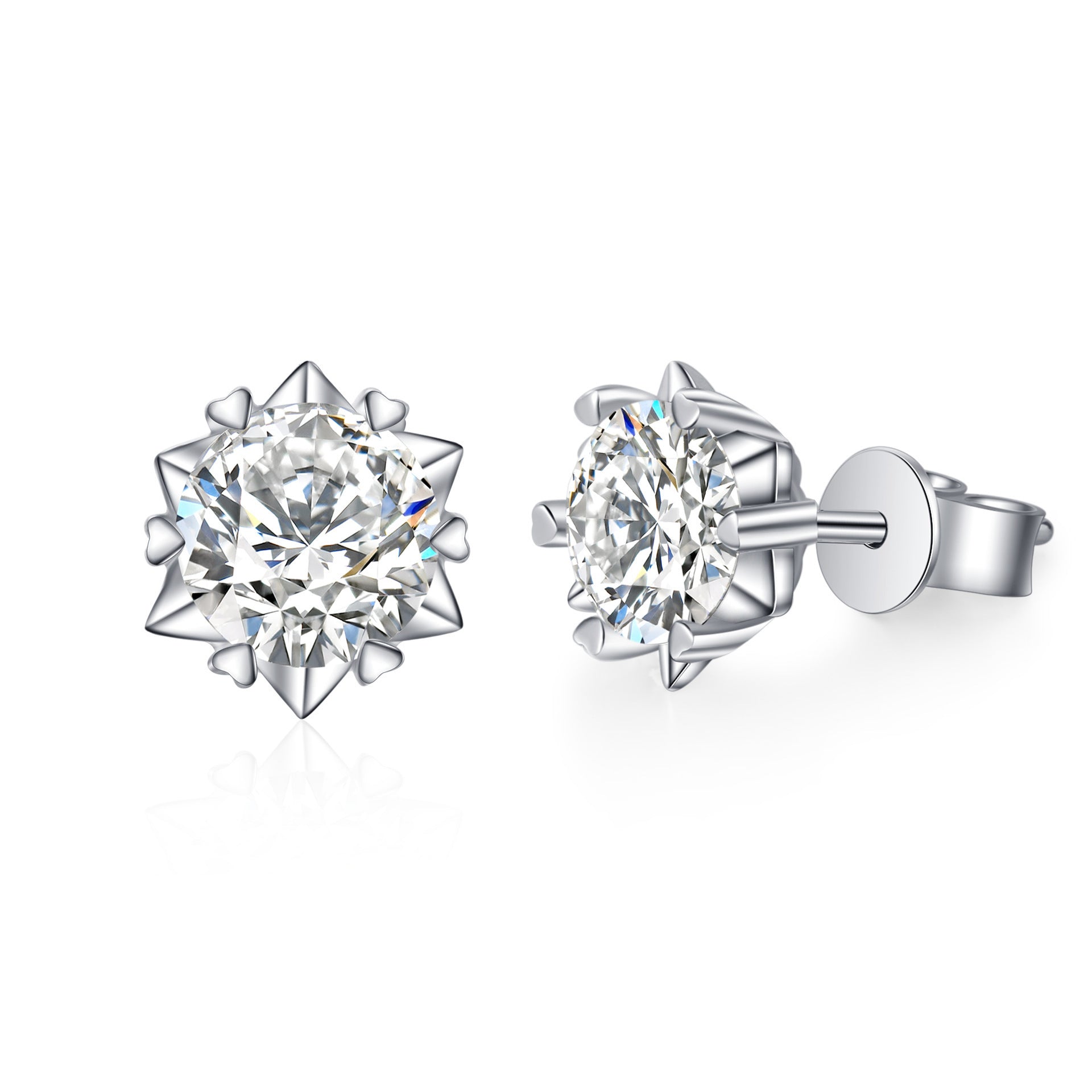 925 Sterling Silver Moissanite Snowflake Stud Earrings for Women - Hypoallergenic & Durable - Perfect for Christmas, Winter, and Holiday Gifts