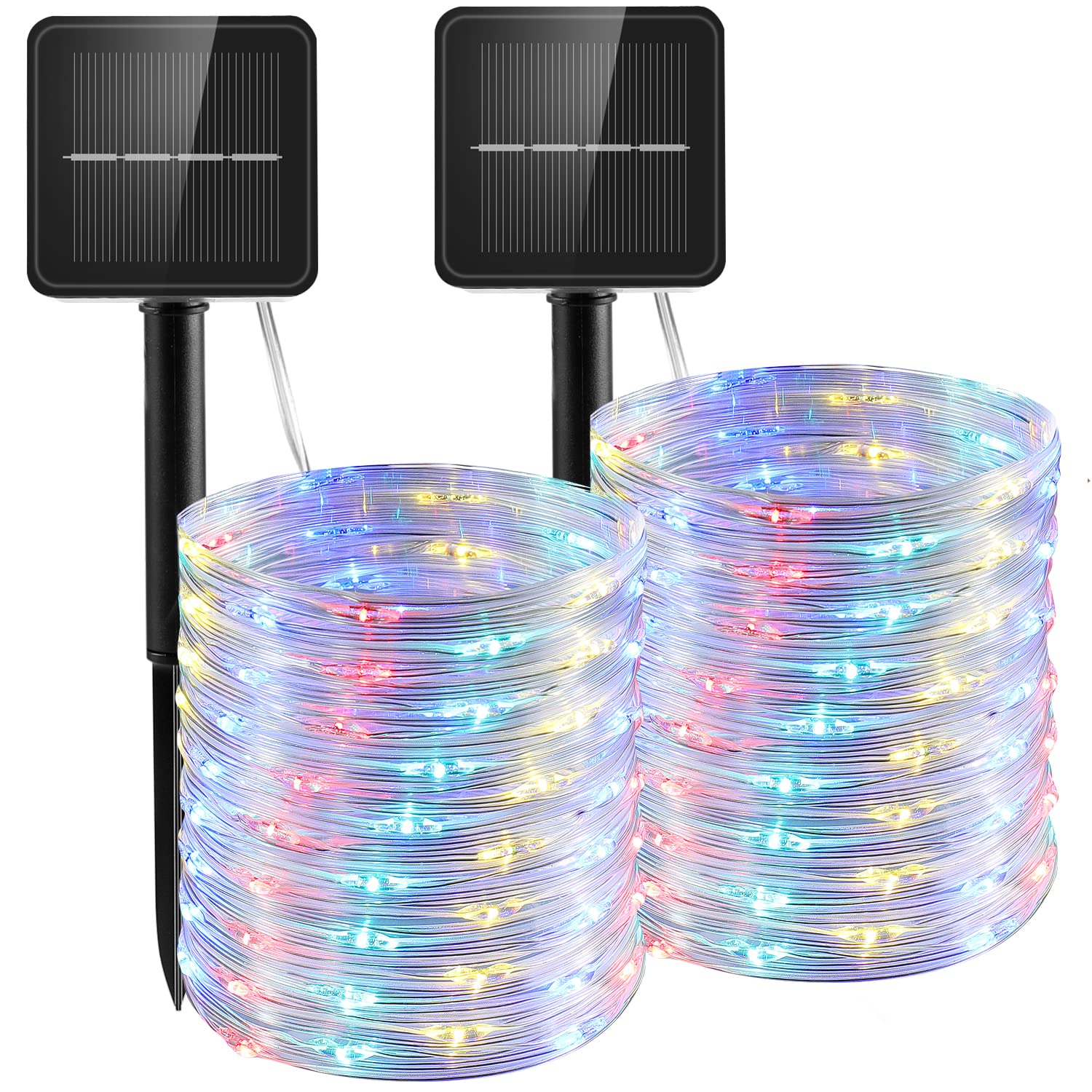 2 Pack 120 LED Solar Rope Lights Outdoor Waterproof - 39Ft Durable Fairy String Lights with 8 Modes for Garden, Patio, Yard, Tree & Wedding Decor - Perfect for Backyard Parties, Landscape Lighting and Holiday Decorations