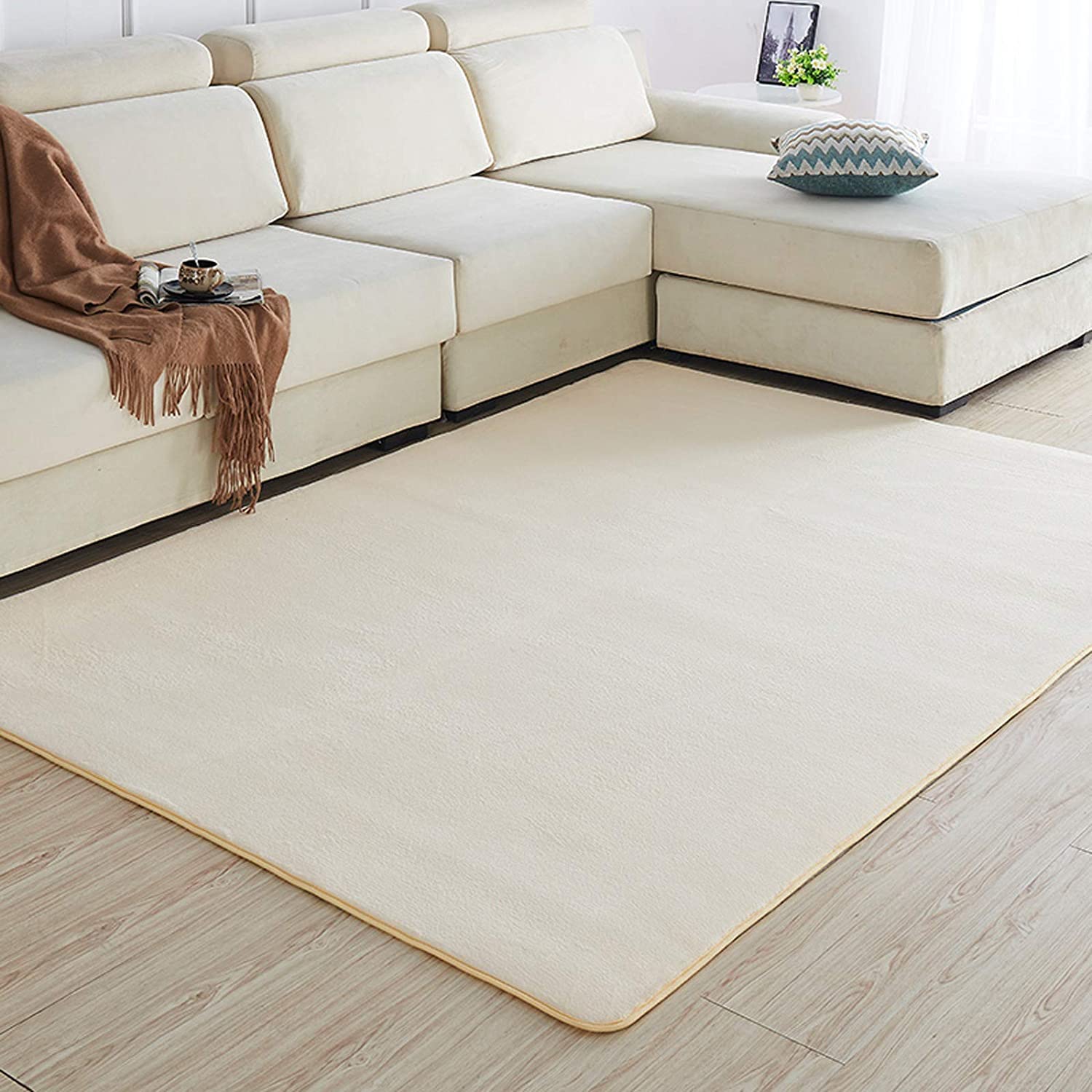 Premium Non-Slip Drum & Piano Rug - 2x1.6m Cream Soundproof Mat for Electronic Drums, Shock Absorption Floor Carpet | Perfect for Home Studios, Music Practice Rooms & Stage Performances