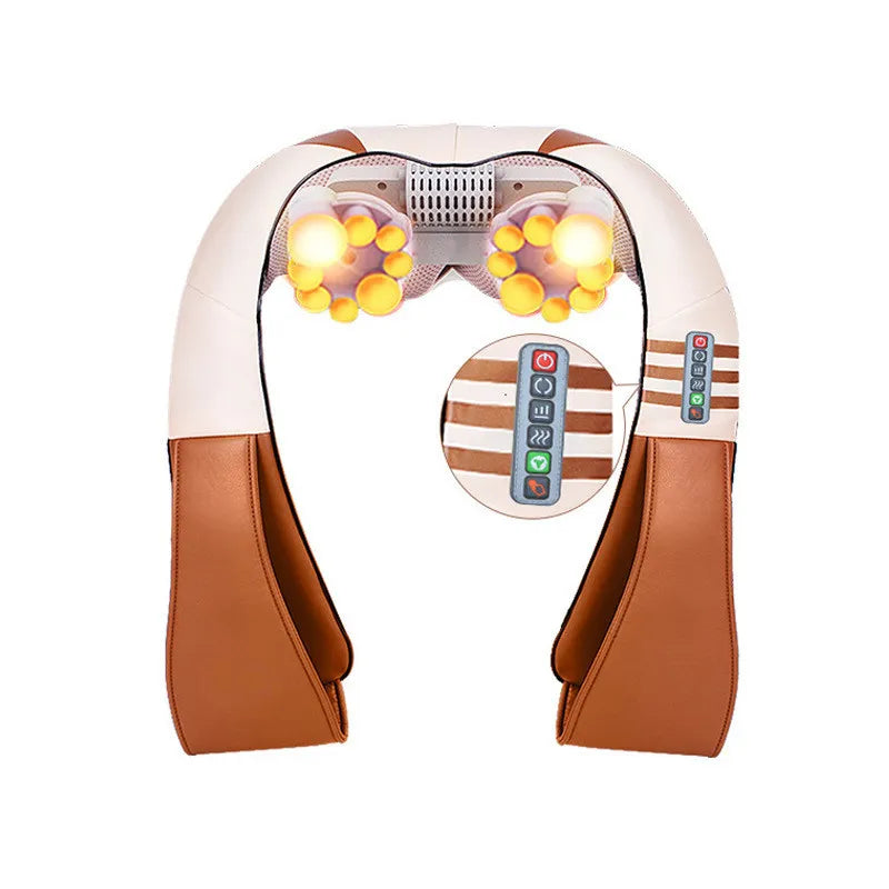 6-Button Car Neck and Shoulder Massager - Portable Relaxation for Commuters & Long Drives - Perfect for Office, Home, and Travel Use