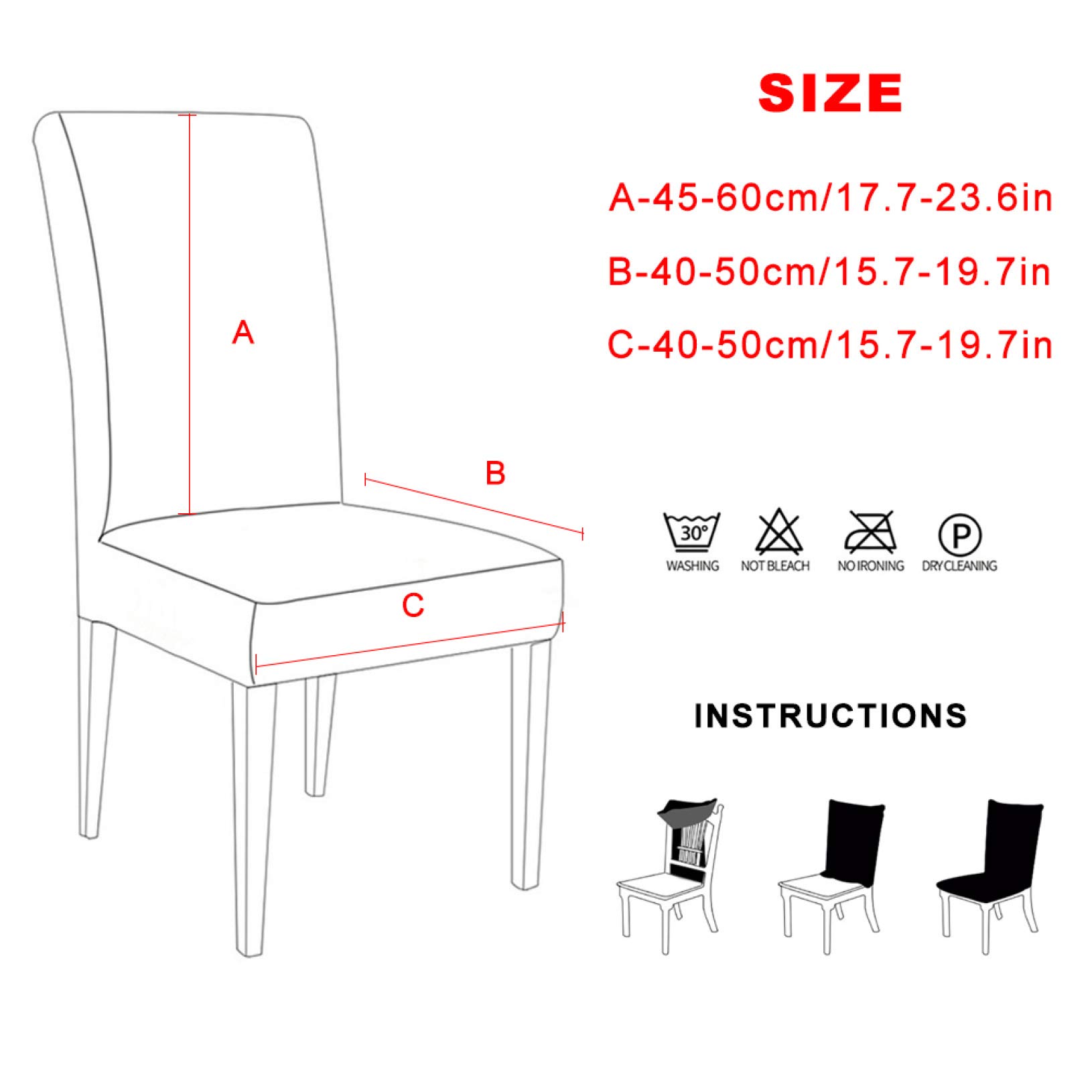 YURASIKU 1PC Washable Stretch Dining Chair Cover - Universal Removable Protective Slipcover for Dining Room, Wedding, Banquet & Party - Perfect for Home Decor, Restaurant Events and Special Occasions